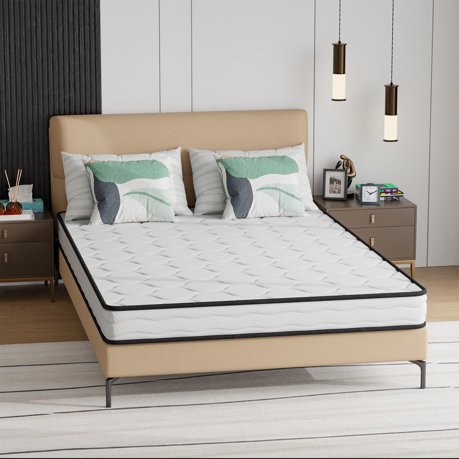 Paylesshere 6 Inch Hybrid Mattress With Innerspring And Foam/Fiberglass Free/Medium Firm Spring Mattress/Full Size Mattress In A