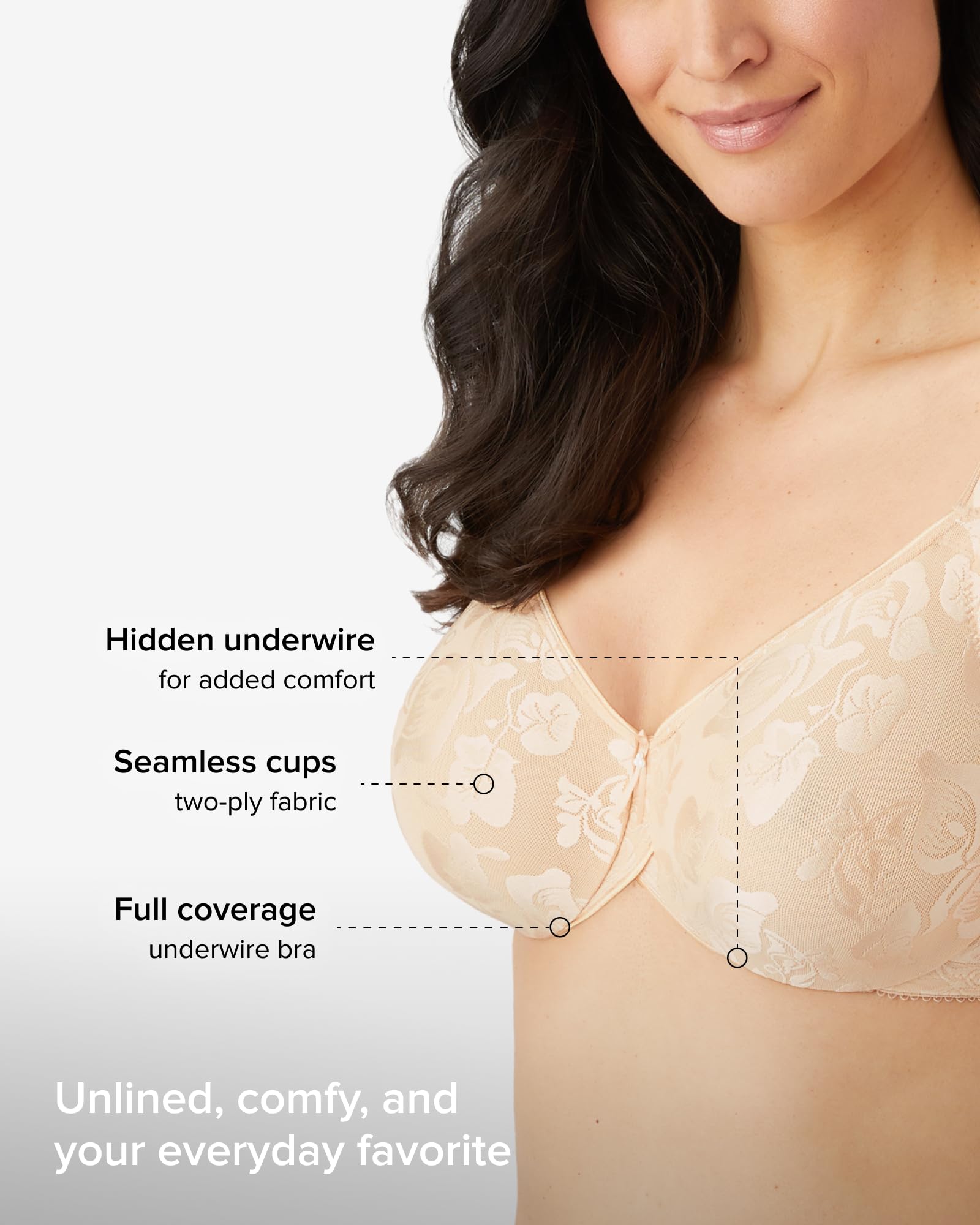 Wacoal Womens Awareness Full Figure Underwire Bra, Sand, 36Ddd