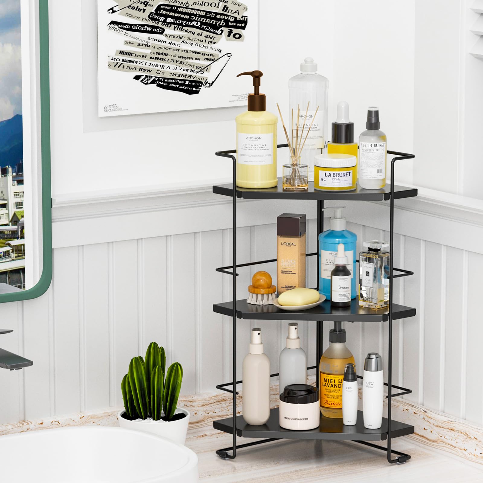 Boivshi 3-Tier Bathroom Organizer, Bathroom Counter Organizer, Bathroom Organizers And Storage For Bathroom, Kitchen Counter, Co