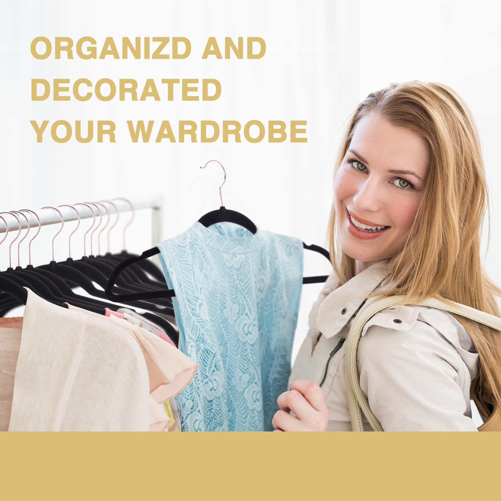 Ulimart Black Velvet Hangers 50 Pack - Premium Non-Slip Felt Hangers with 360° Hook for Coats, Shirts, and Pants