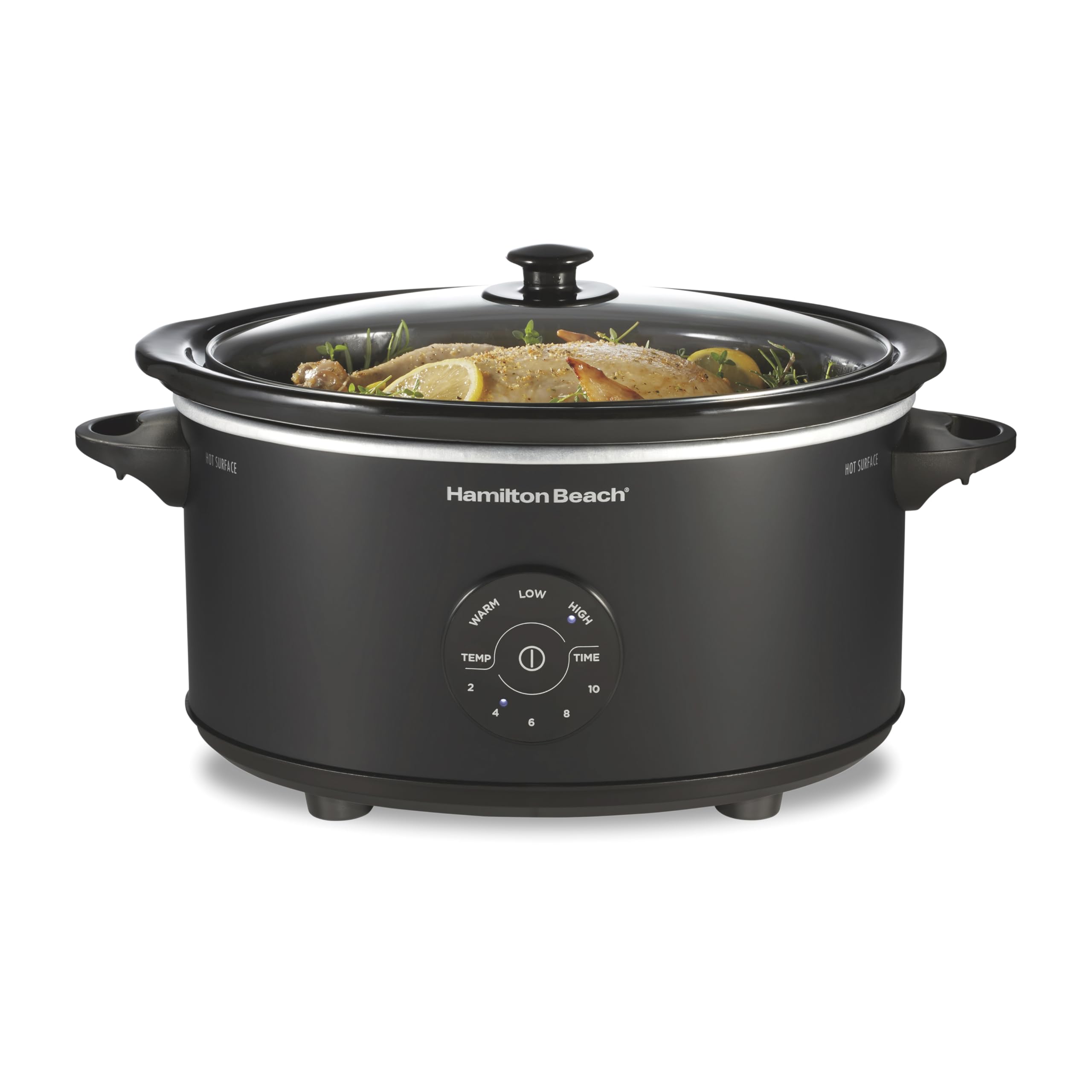 Hamilton Beach 6 Quart Set & Forget Programmable Slow Cooker, 15 Cooking Options With 5 Time and 3 Heat Options, Large Dishwashe