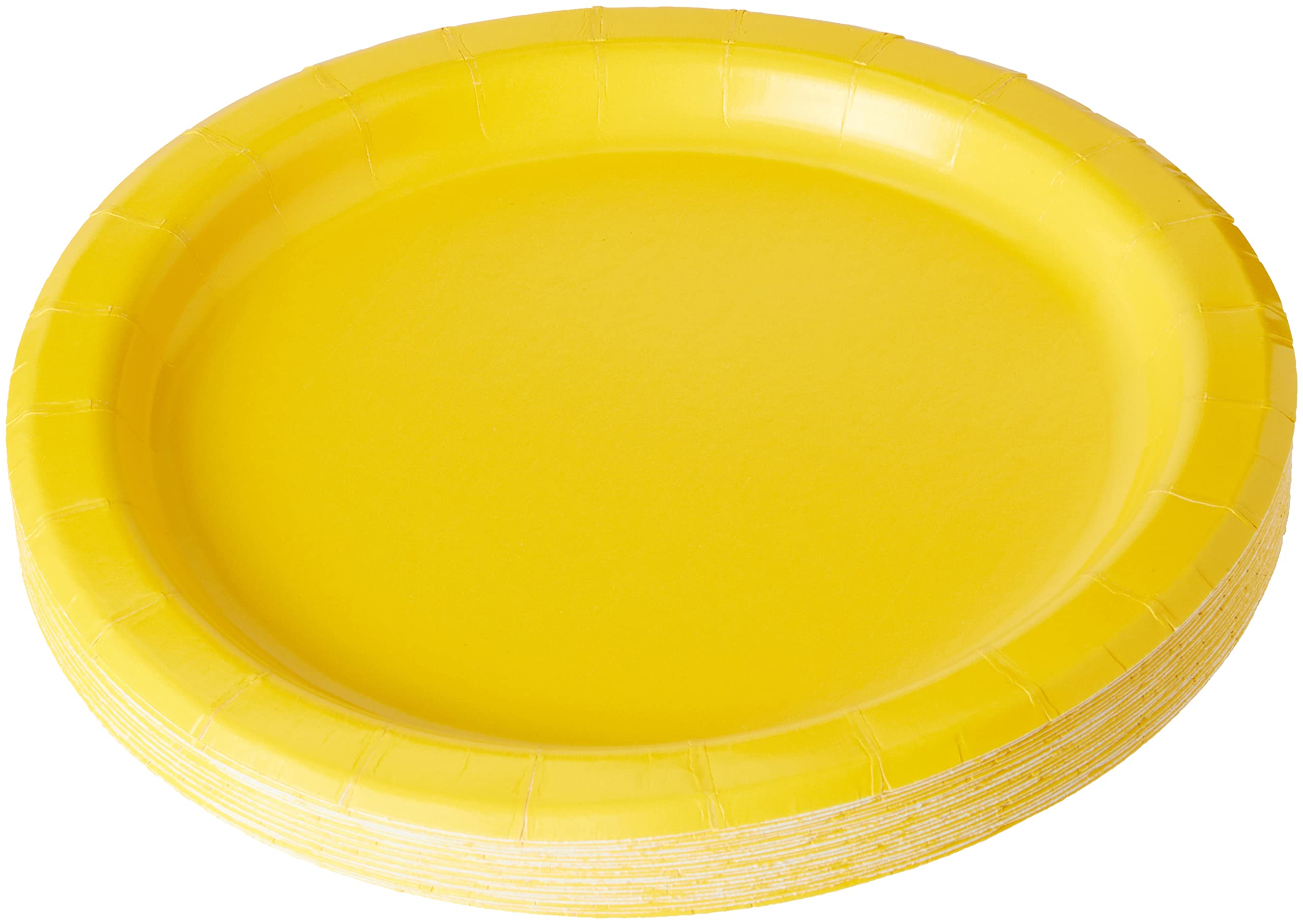 Neon Yellow Paper Round Dessert Plates (Pack Of 20) 7'' - Vibrant & Disposable Tableware, Perfect For Birthday Parties, Bbqs, Ev