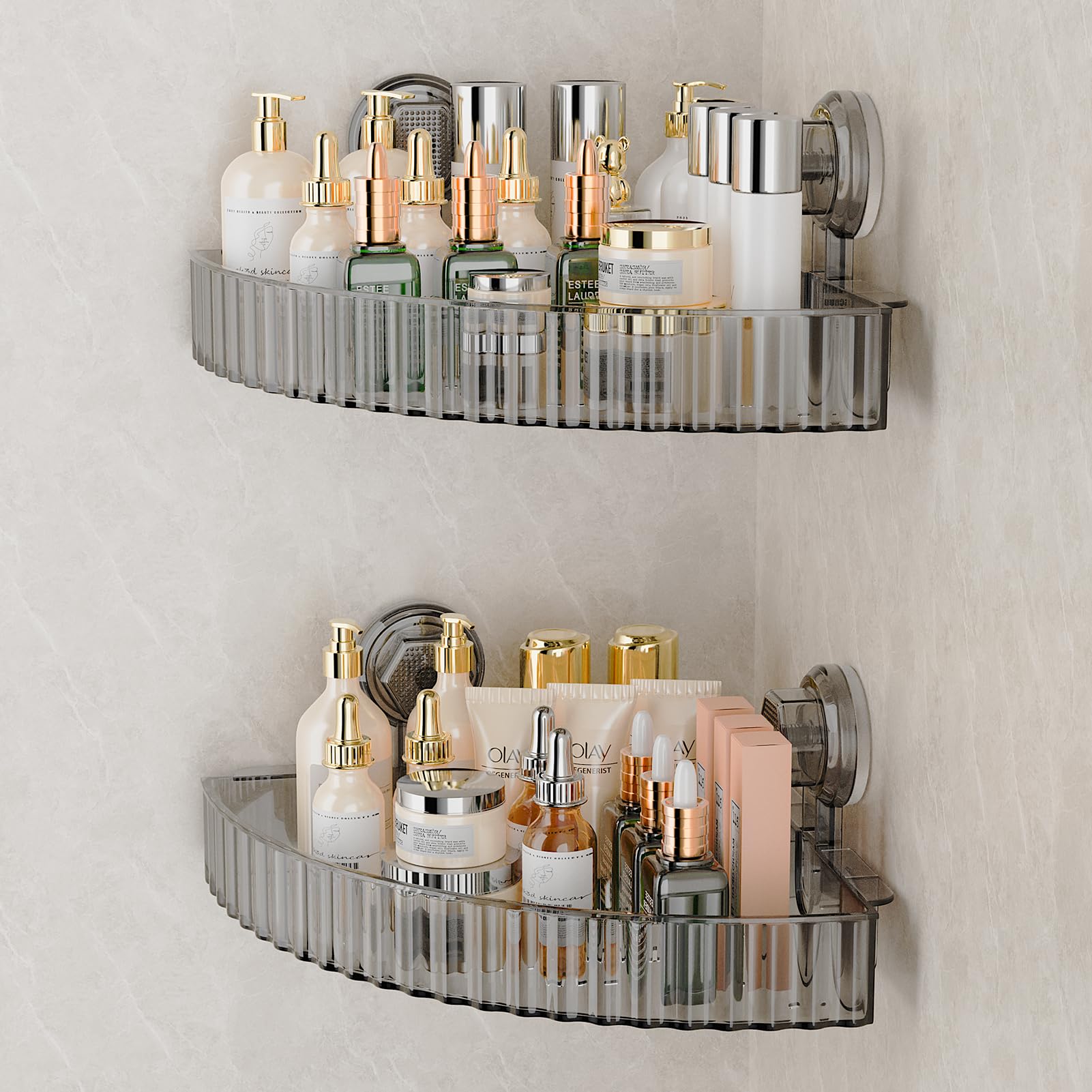 Ankoox Shower Caddy Suction Cup Bathroom Shower Organizer For Bathroom Storage Home Decor & Kitchen No Drilling Large Capacity R