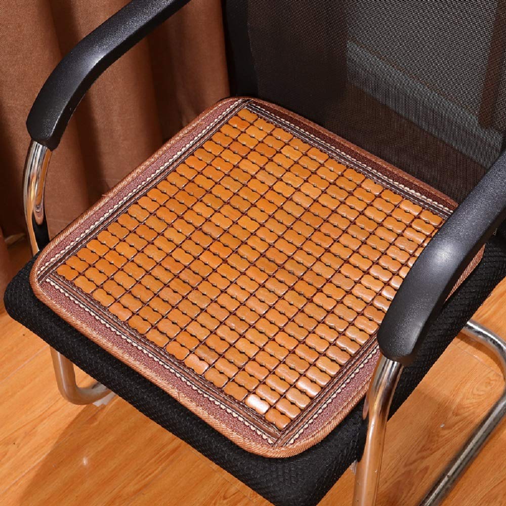 Maricome 2Pcs Bamboo Seat Cushions Summer Chair Cushion Car Seat Pad, Breathable Anti-Slip Size 45X45Cm