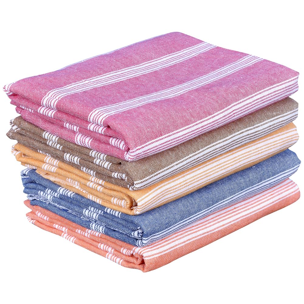 Comfort Weave Cotton Bath Towels 250 Gsm Multicolor(Set Of 5, 31 X 62 Inch)