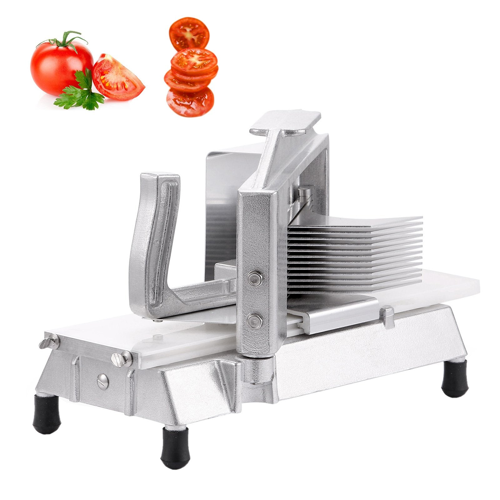 Vevor Commercial Tomato Slicer 3/16 Inch Heavy Duty Tomato Slicer Tomato Cutter With Built-In Cutting Board For Restaurant Or Ho