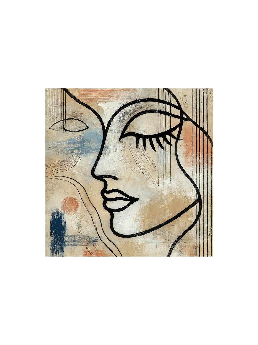 999Store Abstract Female Face Canvas Painting - Modern Wall Art For Bedroom, Living Room Decor 36X36 Inches (Flp36X360532)
