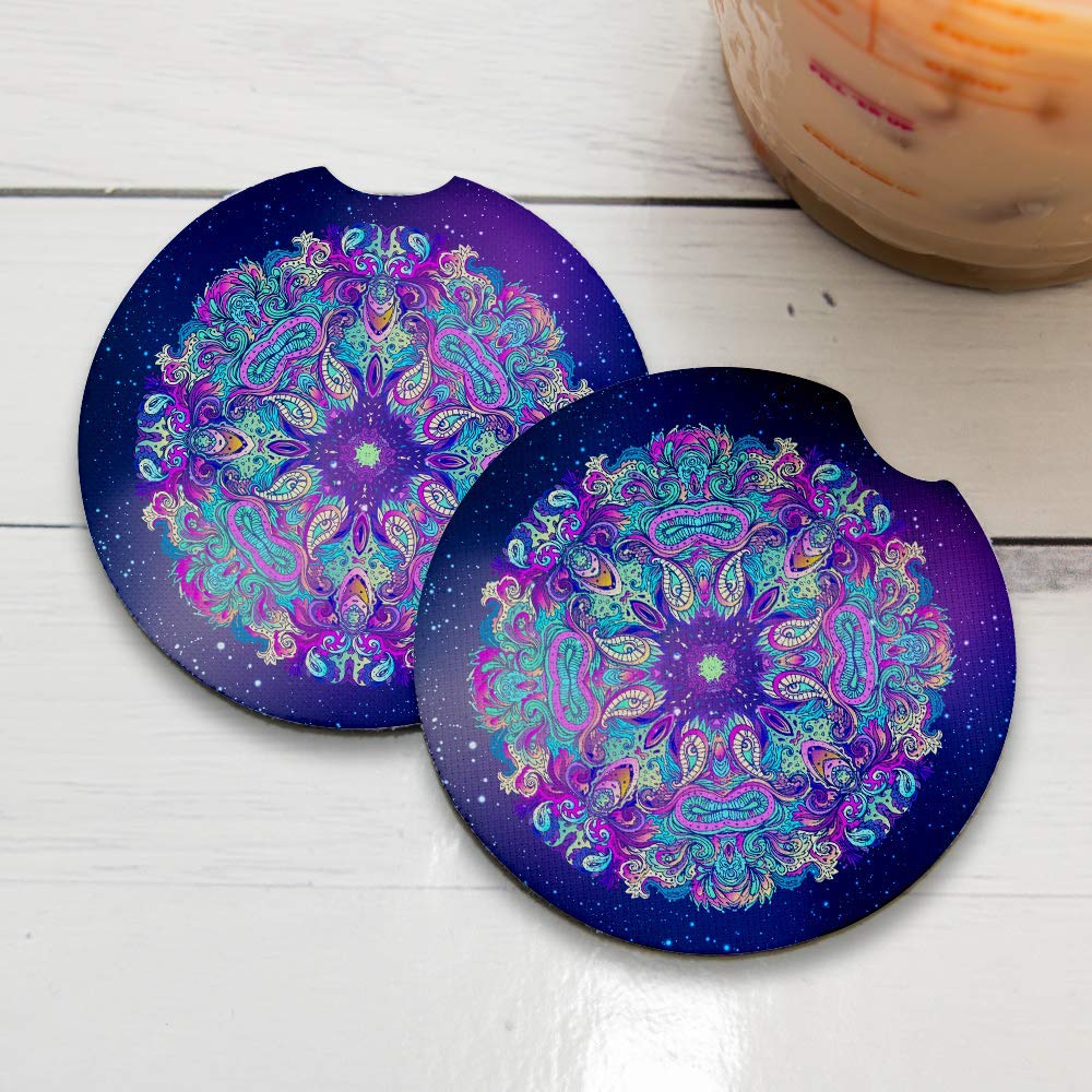 Scared Eye | Car Coasters For Drinks Set Of 2 | Perfect Car Accessories With Absorbent Coasters. Car Coaster Measures 2.56 Inche