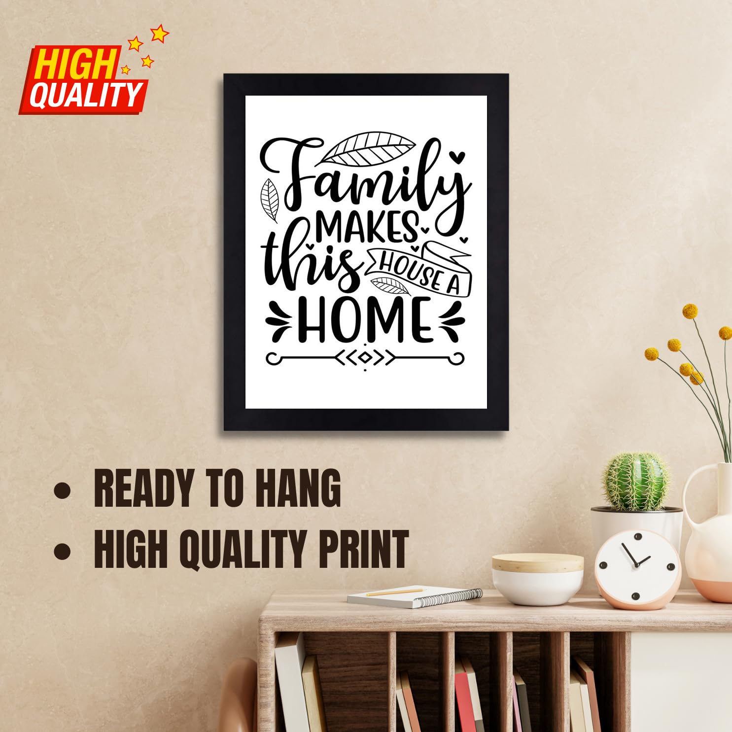 Interio Crafts - Positive Quote Wall Frame For Home Decor - Inspirational Framed Poster For Living Room, Bedroom Or Kitchen Wall