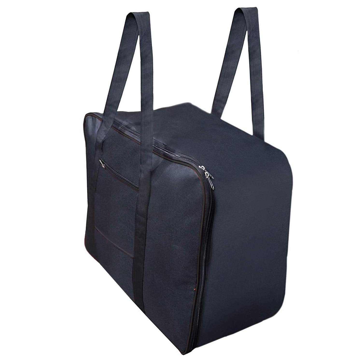 Kuber Industries Rexine Jumbo Underbed Moisture Proof Storage Bag with Zipper Closure and Handle (Black) -CTKTC05690