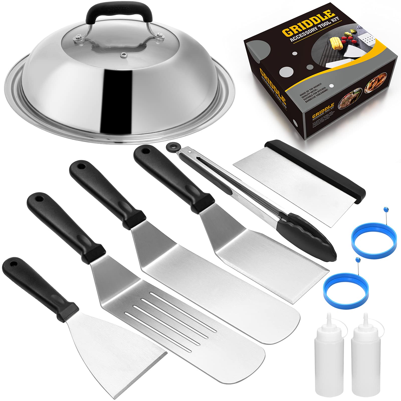 Griddle Accessories Compatible With Blackstone And Camp Chef, Flat Top Griddle Scraper Tool With Melting Dome For Outdoor Cookin