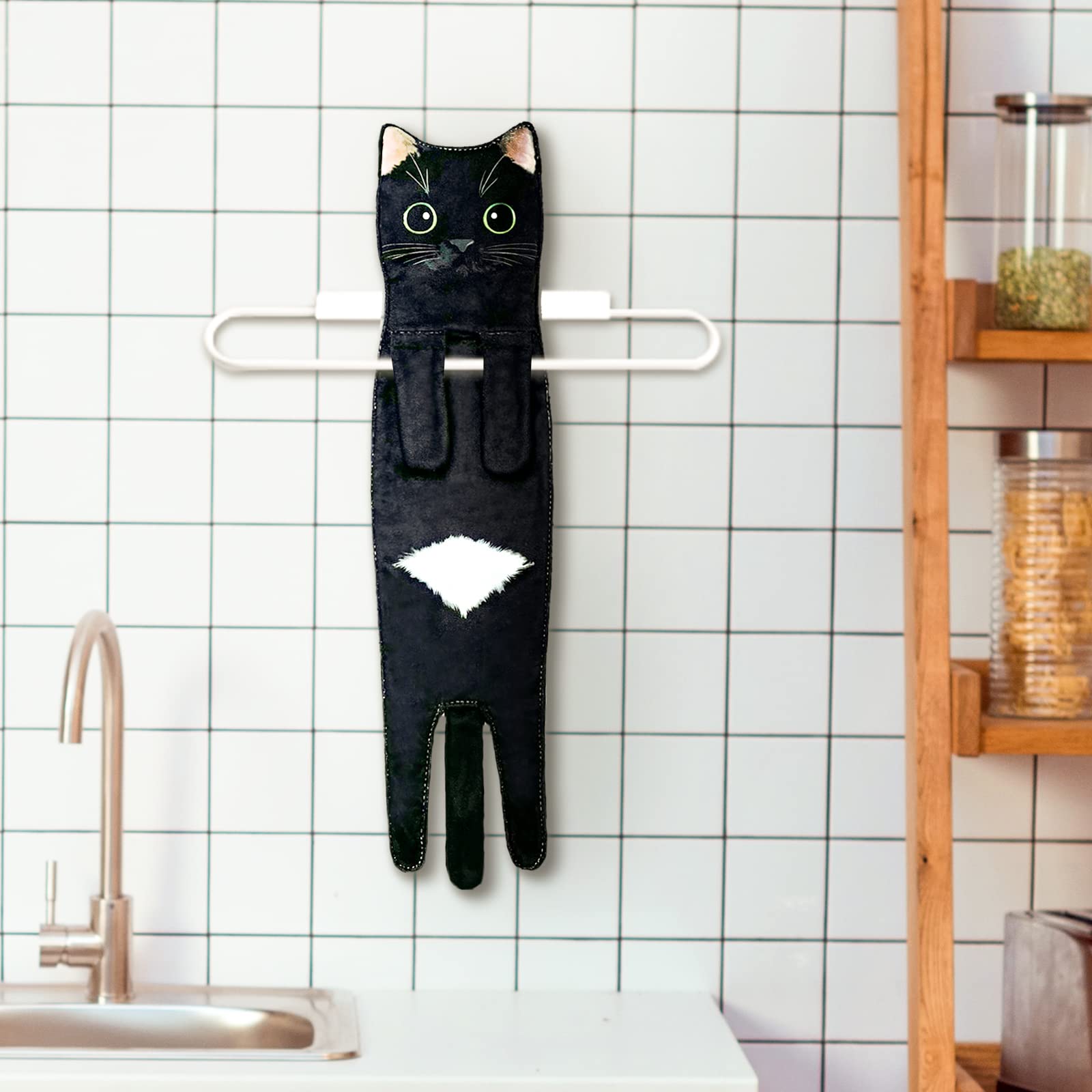 Hawgiman Hand Towels For Bathroom Kitchen,Cute Cat Quick-Dry Hanging Hand Towels Decorative For Bathroom Face Towels,Funny Gifts