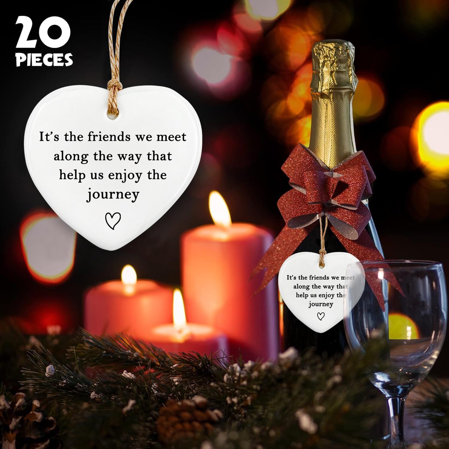 Friendship Gifts for Women Men - 10 Pcs for Women Men Keepsake, Birthday Gifts for Friends Female Male Ceramic Ornament Set