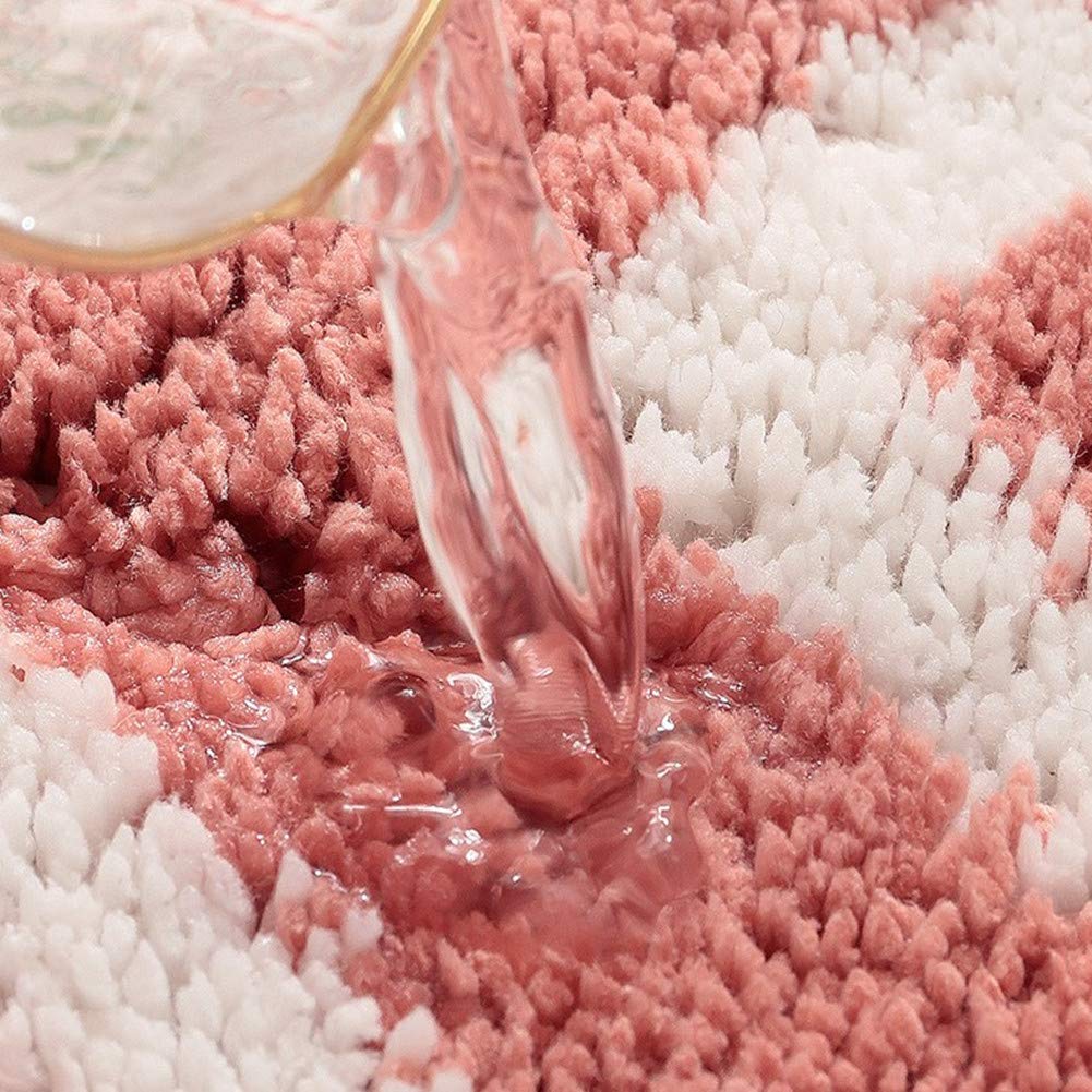 Ukeler Cute Strawberry Shape Bathroom Rug For Kids Non Slip Absorbent Bath Mat Washable Shaggy Kids Bedroom Decor Bathroom Door