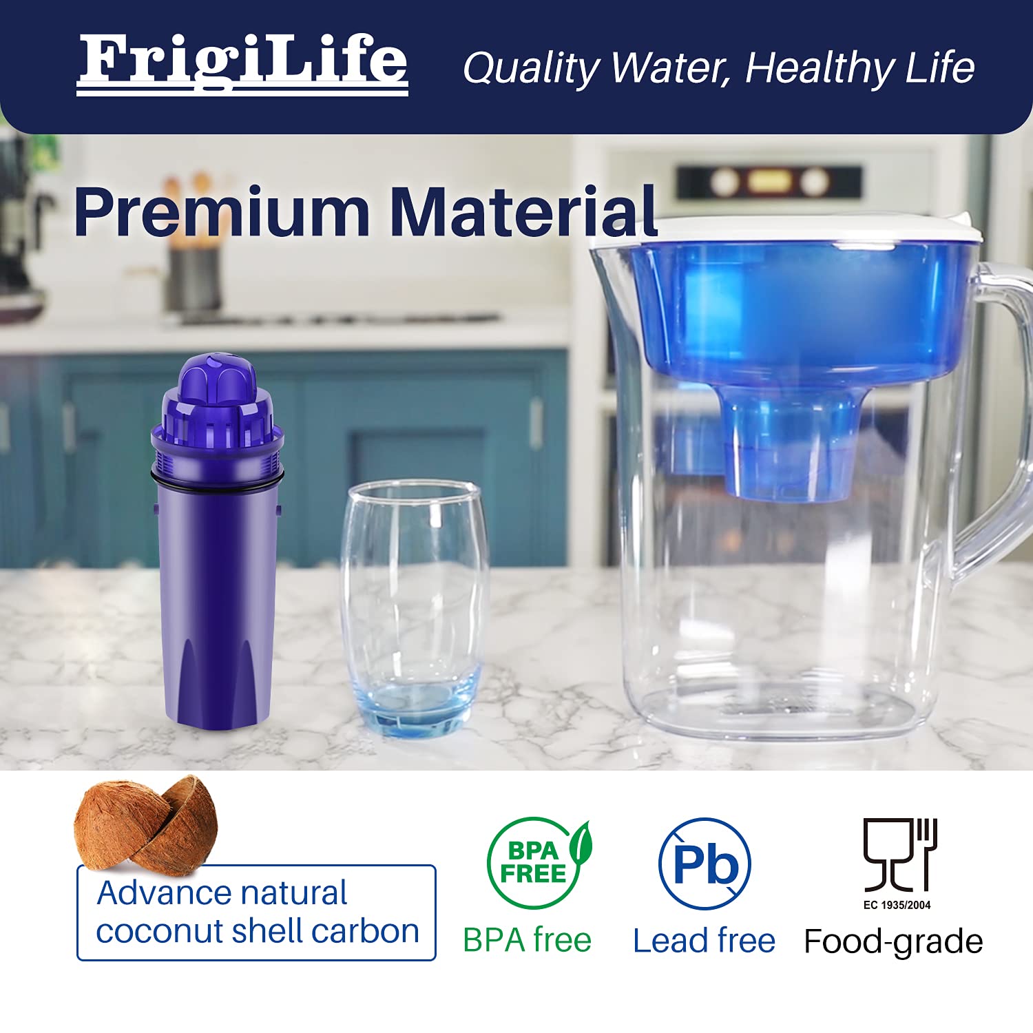 Frigilife Pitcher Water Filter Replacement With Pur Crf950Z, Crf-950Z, Ds-1800Z, Ppt700W, Cr-1100C, Ppt711W, Cr-6000C, Ppt710W,