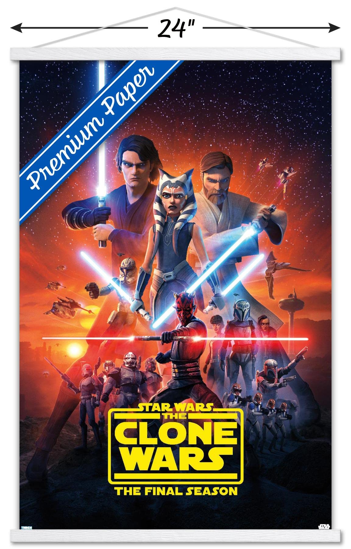 Trends International Star Wars: The Clone Wars - Season 7 Key Art Wall Poster, 22.375'' X 34'', Premium Print And White Hanger B