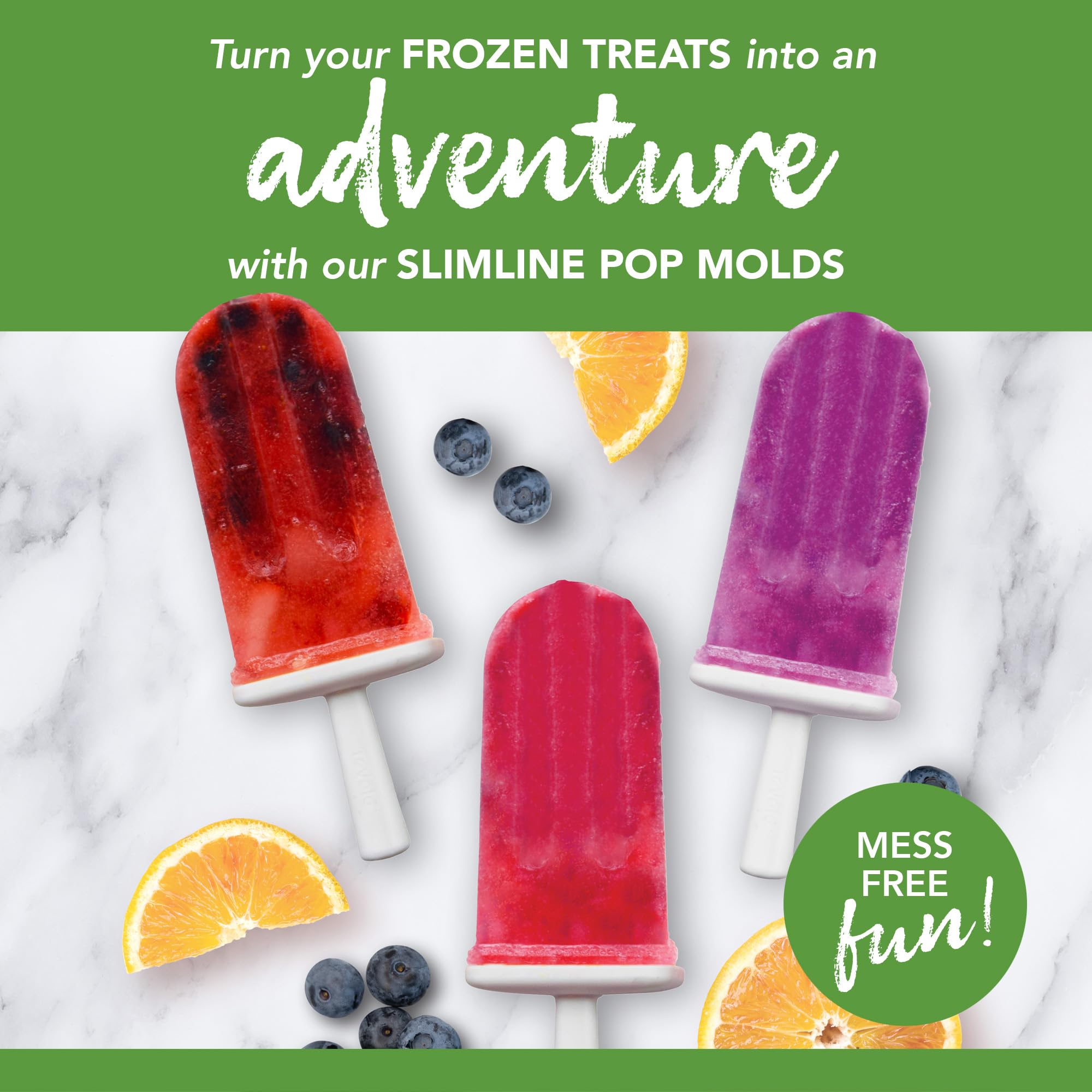 Tovolo Silicone Wavy Popsicle Molds With Tray (Royal Purple) - Ice Pop Molds With 6 Cavities For Homemade Ice Pops & Frozen Snac