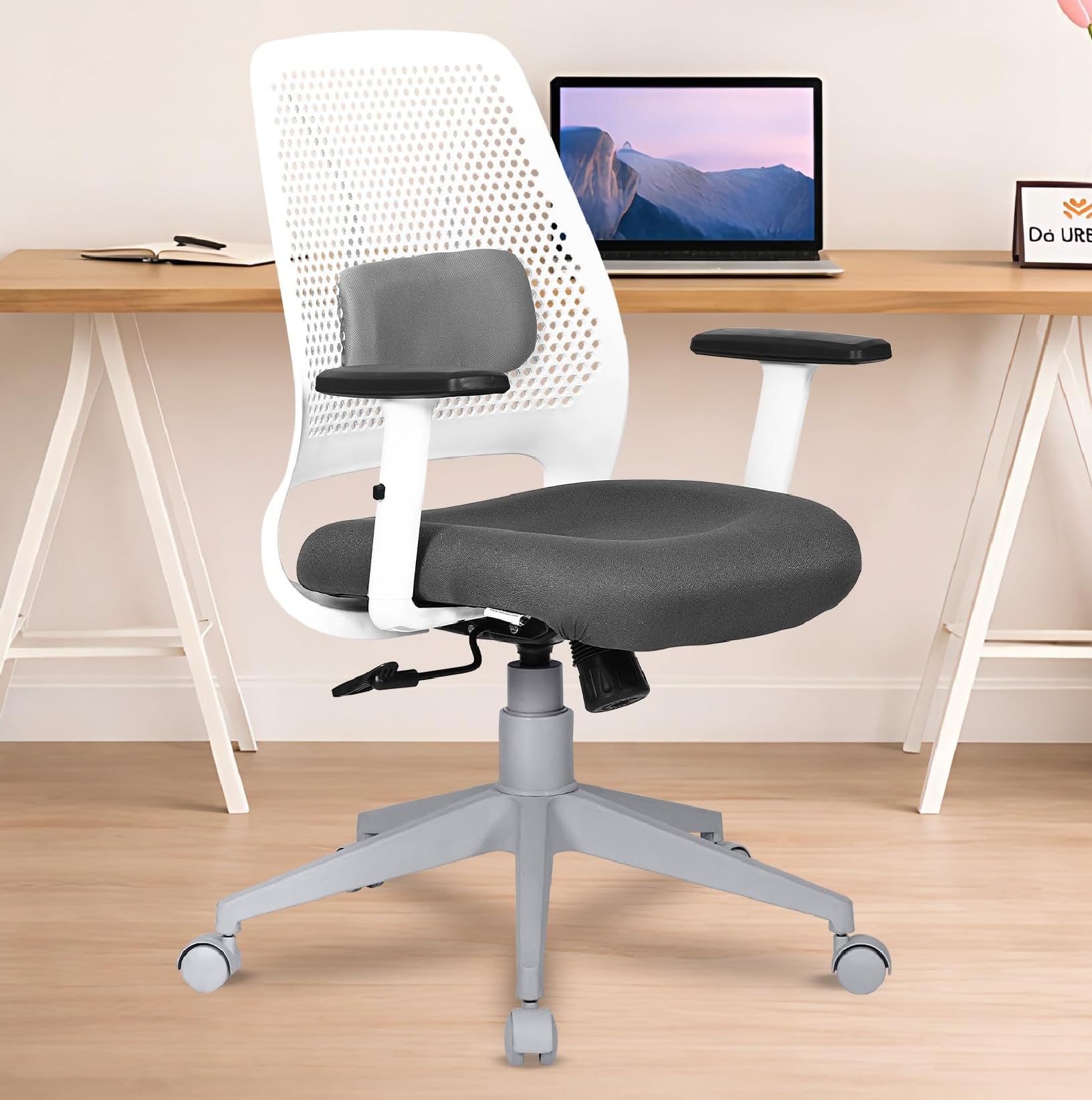 Da Urban Aeroflex Office Chair, Mid Back Mesh Ergonomic Home Office Desk Chair With 1 Year Warranty,Tilt Lock Mechanism (Grey & 