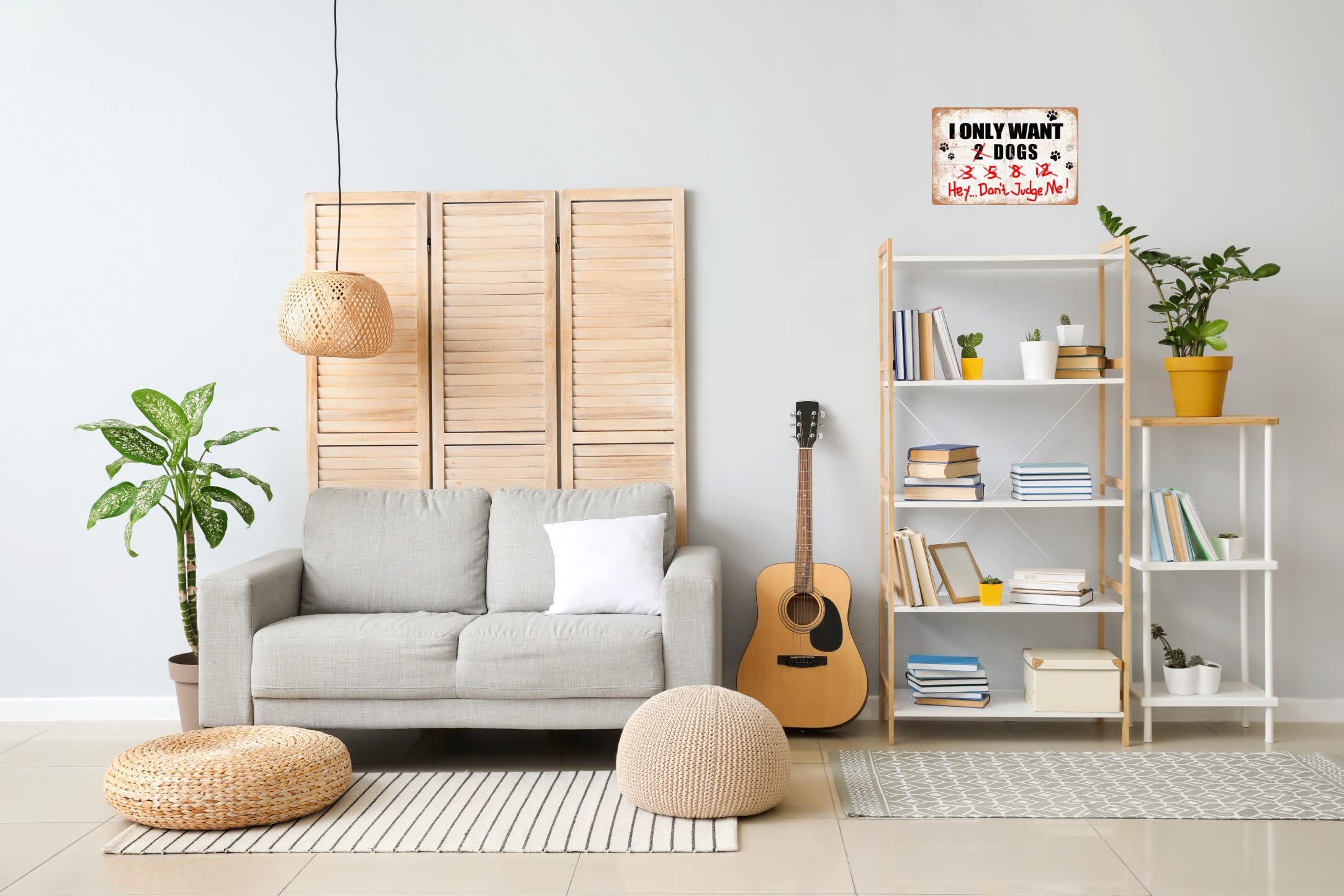 Funny Metal Tin Sign Decor I Only Want Dogs Hey... Don'T Judge Me Farm Outdoor Dogs Coop Rustic Wood Decor Home Room Vintage Wal