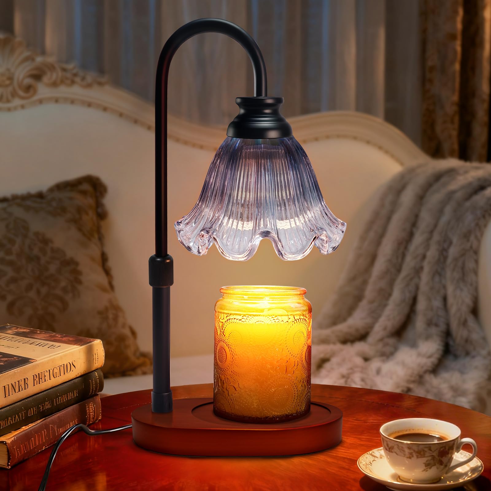 Flower Candle Warmer Lamp with Timer: Birthday Gifts for Women Mom, House Warming Gifts New Home Decor, Dimmable Candle Warmer f