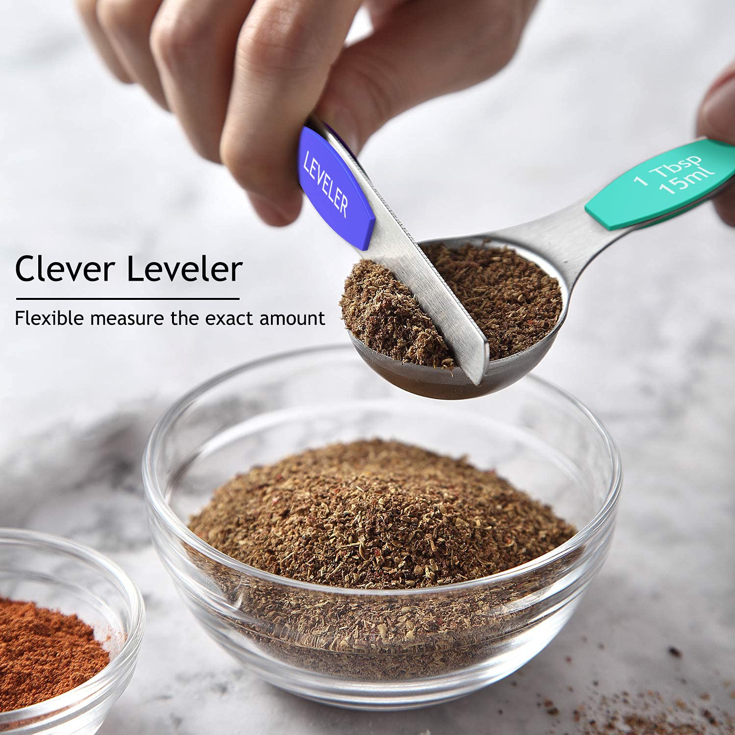 Measuring Cups And Magnetic Measuring Spoons Set, Wildone Stainless Steel 8 Measuring Cups, 7 Double Sided Stackable Magnetic Me