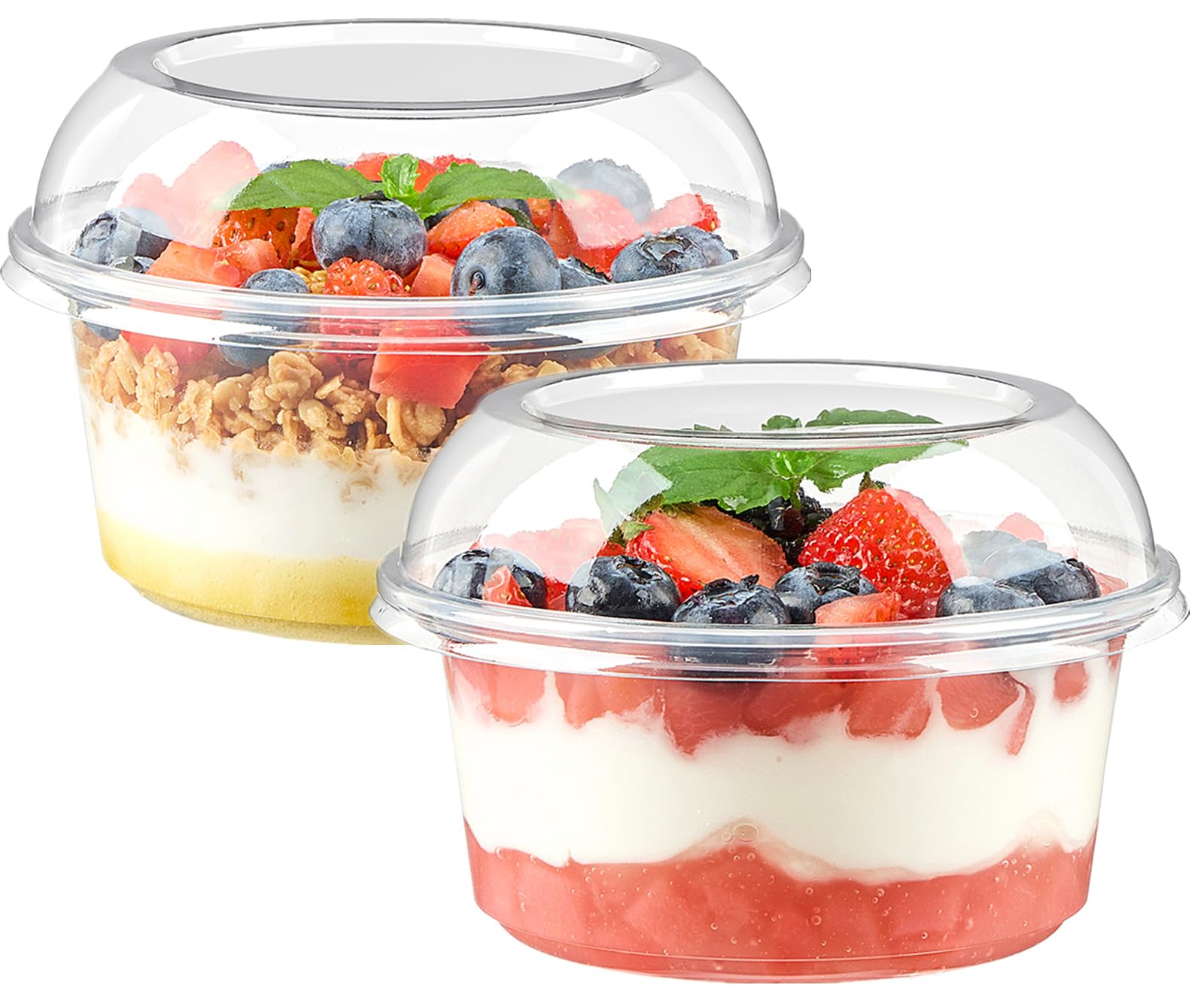 Jycnolm 50 Pack 12 oz Plastic Dessert Cups with Lids, Acai Bowls