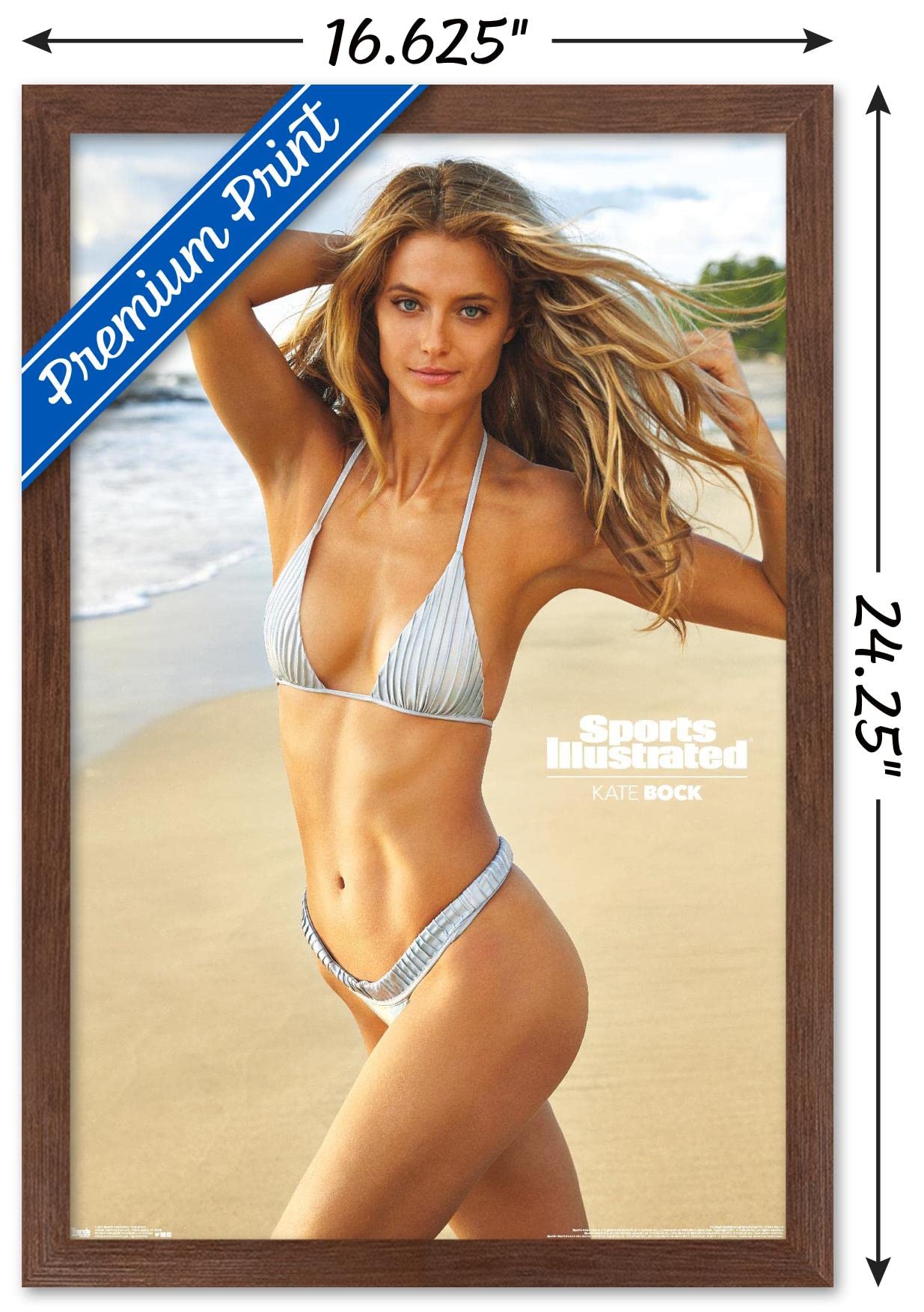 Trends International Sports Illustrated: Swimsuit Edition - Kate Bock 19 Wall Poster, 14.725'' X 22.375'', Mahogany Framed Versi
