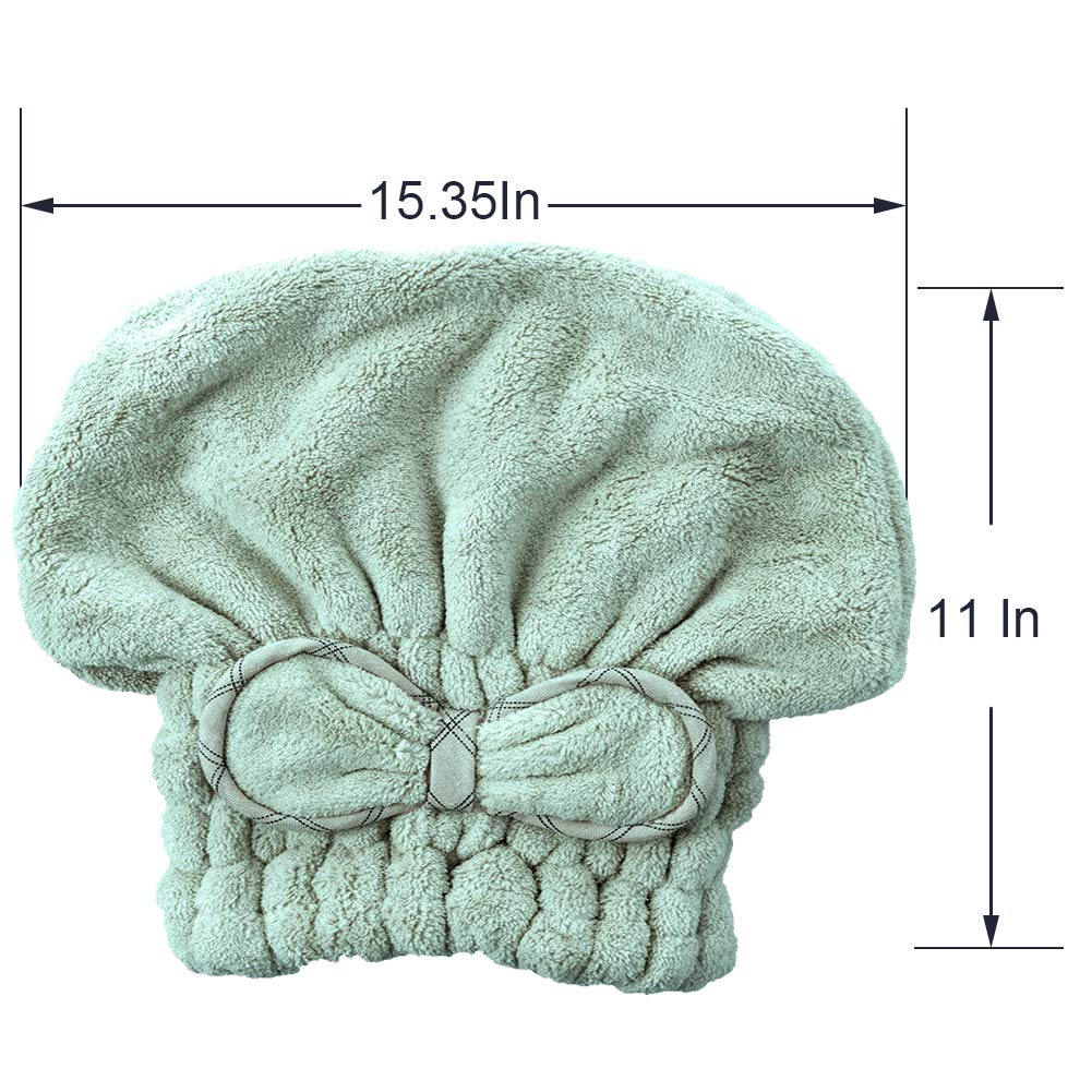 Jseng [New Upgrade] Microfiber Hair Drying Towel Cap, Extrame Soft & Ultra Absorbent, Fast Drying Hair Shower Cap for Girls and