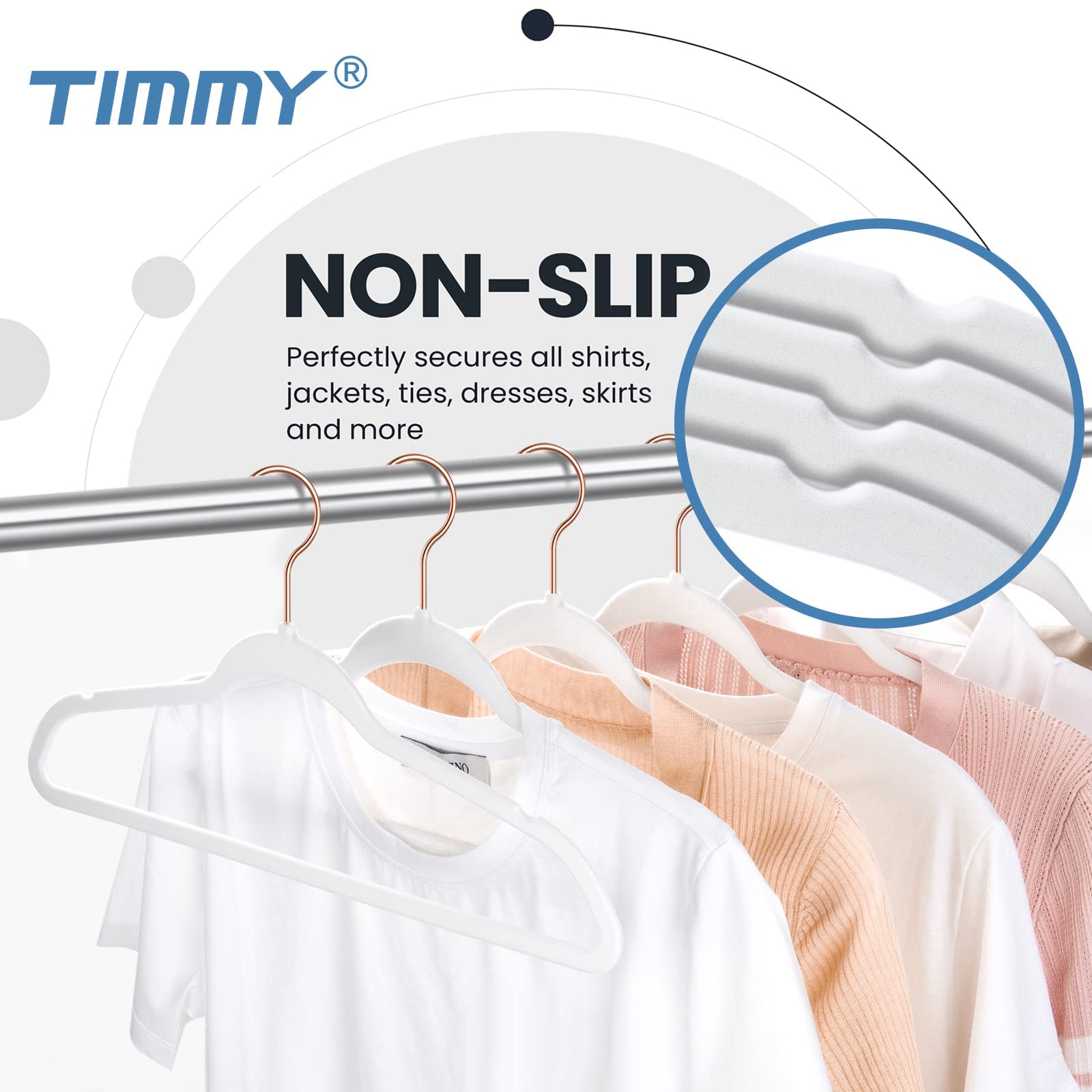 Timmy Hangers Non-Slip Velvet Hangers - Suit Hangers (50-Pack) Ultra Thin Space Saving Coat Hanger And Heavy Duty Clothes Hanger