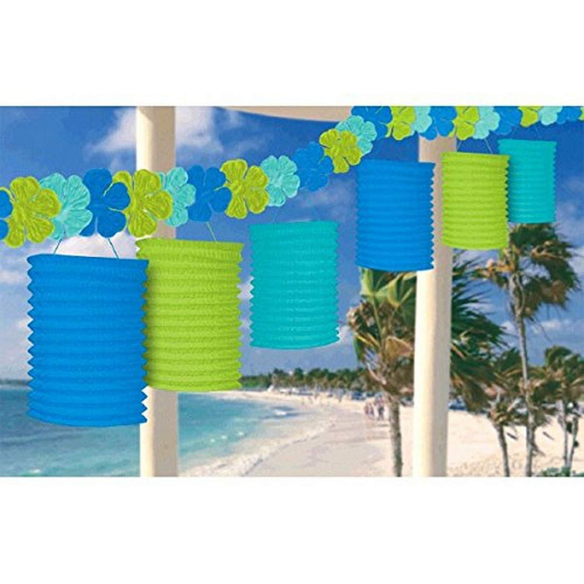 Amscan Floral Paradise Cool With Flowers Lantern Party Garland,10 Ft., Multicolor, 1 Pc