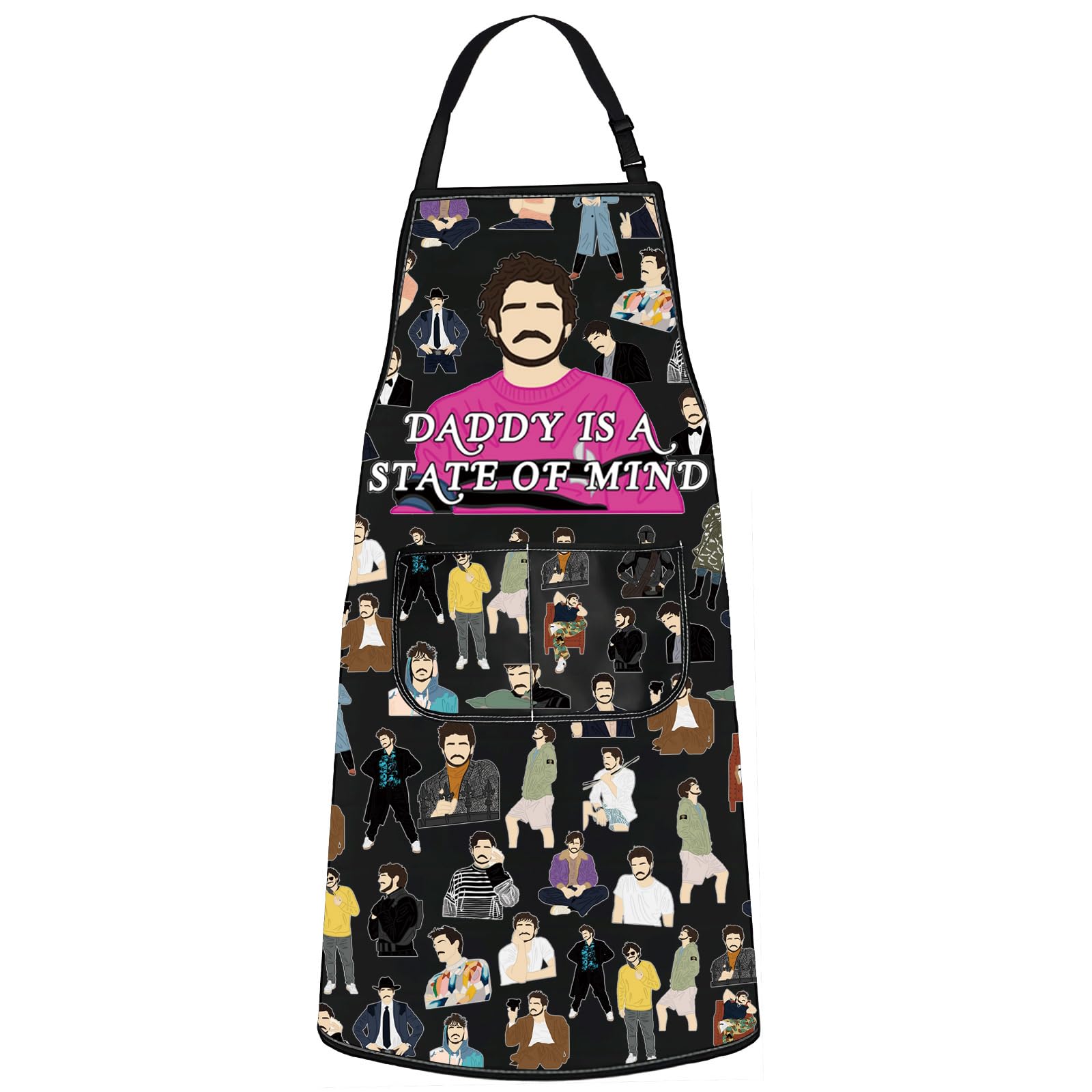 Wzmpa Funny Pedro Fans Kitchen Apron Pedro Fans Gift Daddy Is A State Of Mind Pedro Adjustable Apron With Pockets Pedro Merch (D