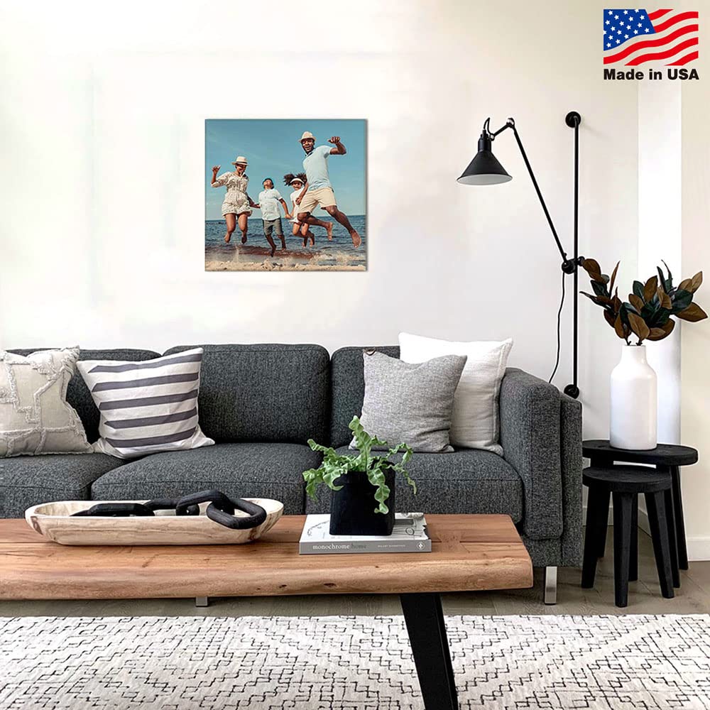 Signleader Canvas Prints With Your Family Photos, Personalized Canvas Wall Art, Gallery Square Wall Print For Living Room - 12X1