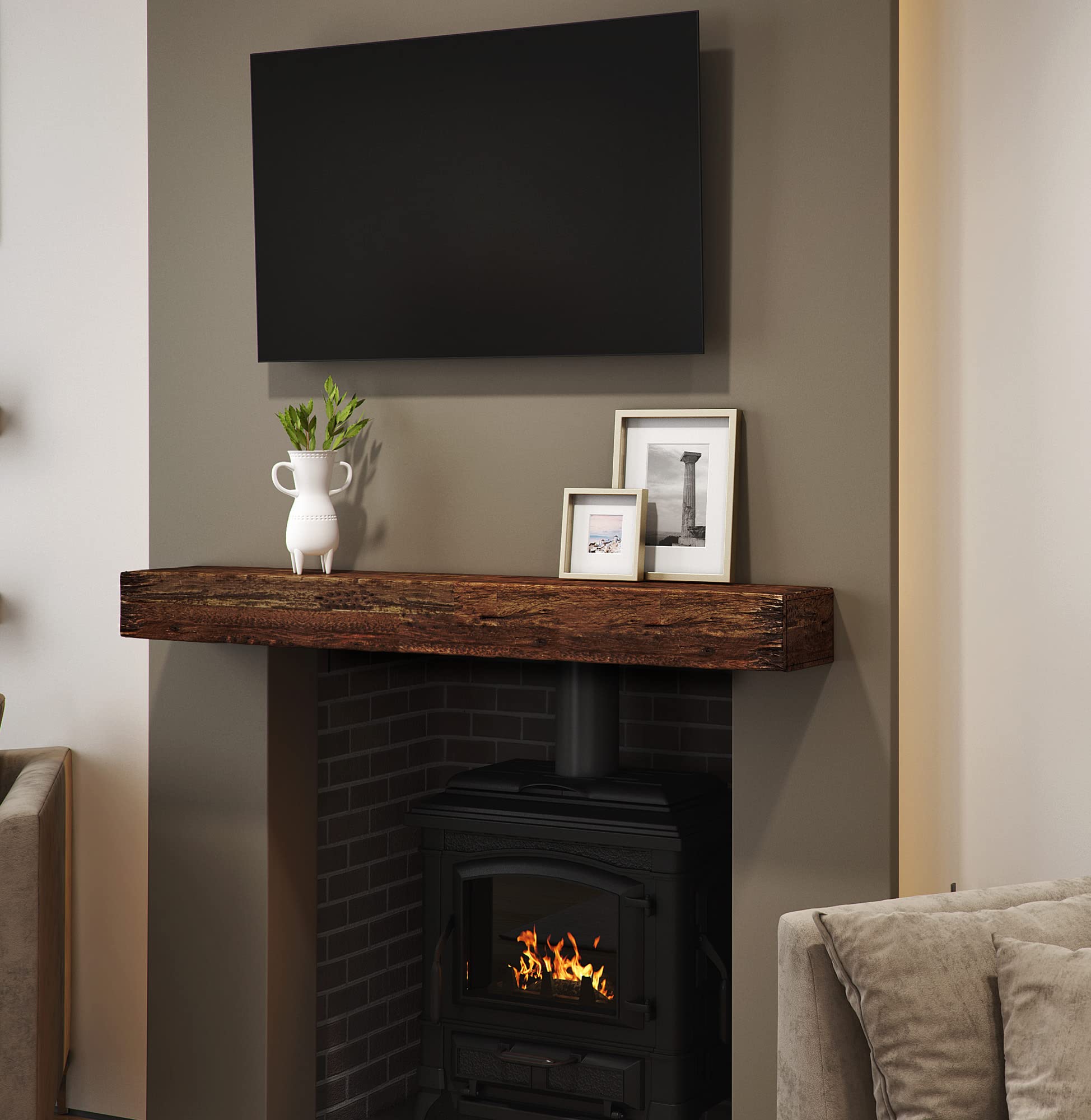 Northbeam Fireplace Mantel Wall Shelf Beam 72''