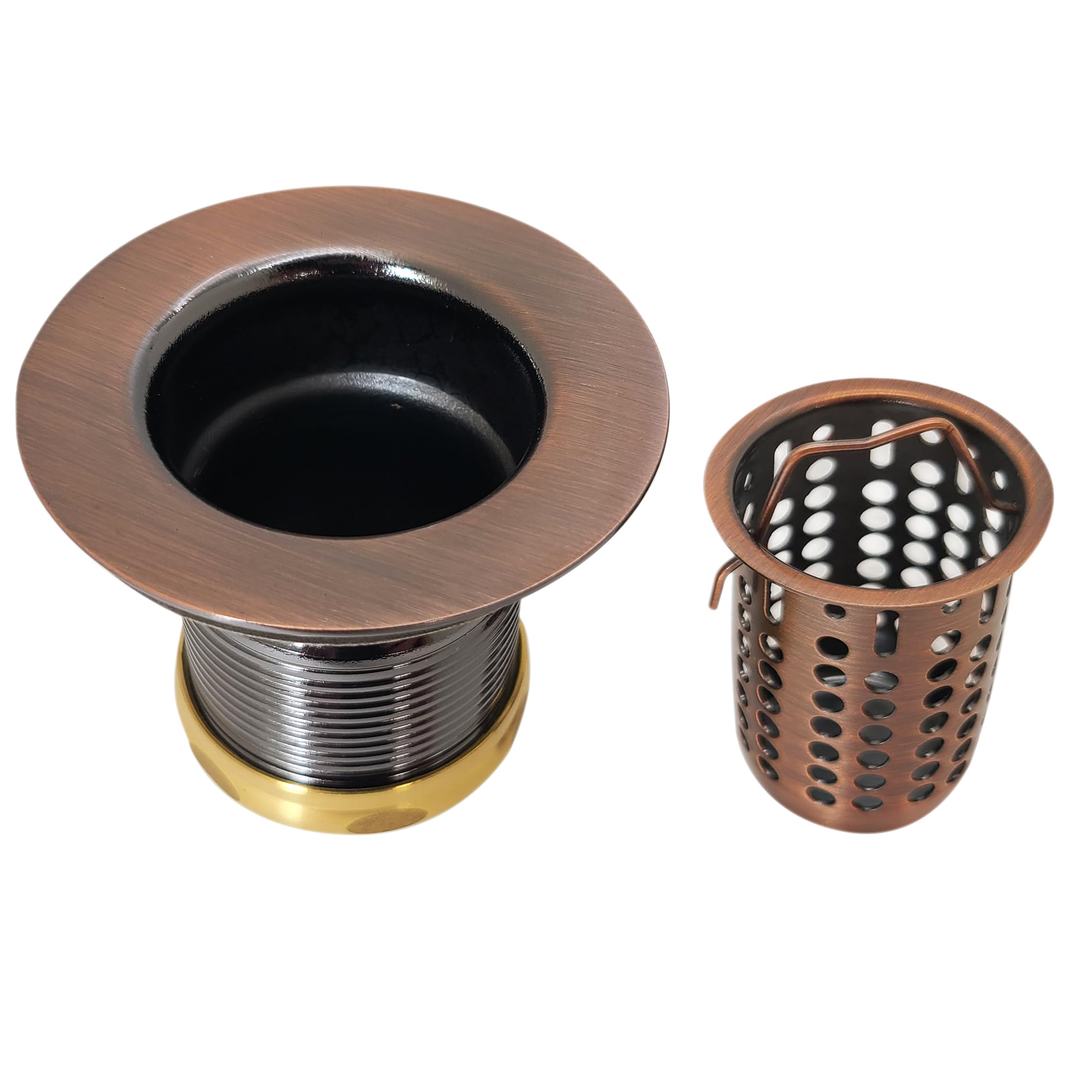 Westbrass A218-11 Junior Bar and Laundry Sink Drain Assembly with Removable Strainer Basket, Antique Copper