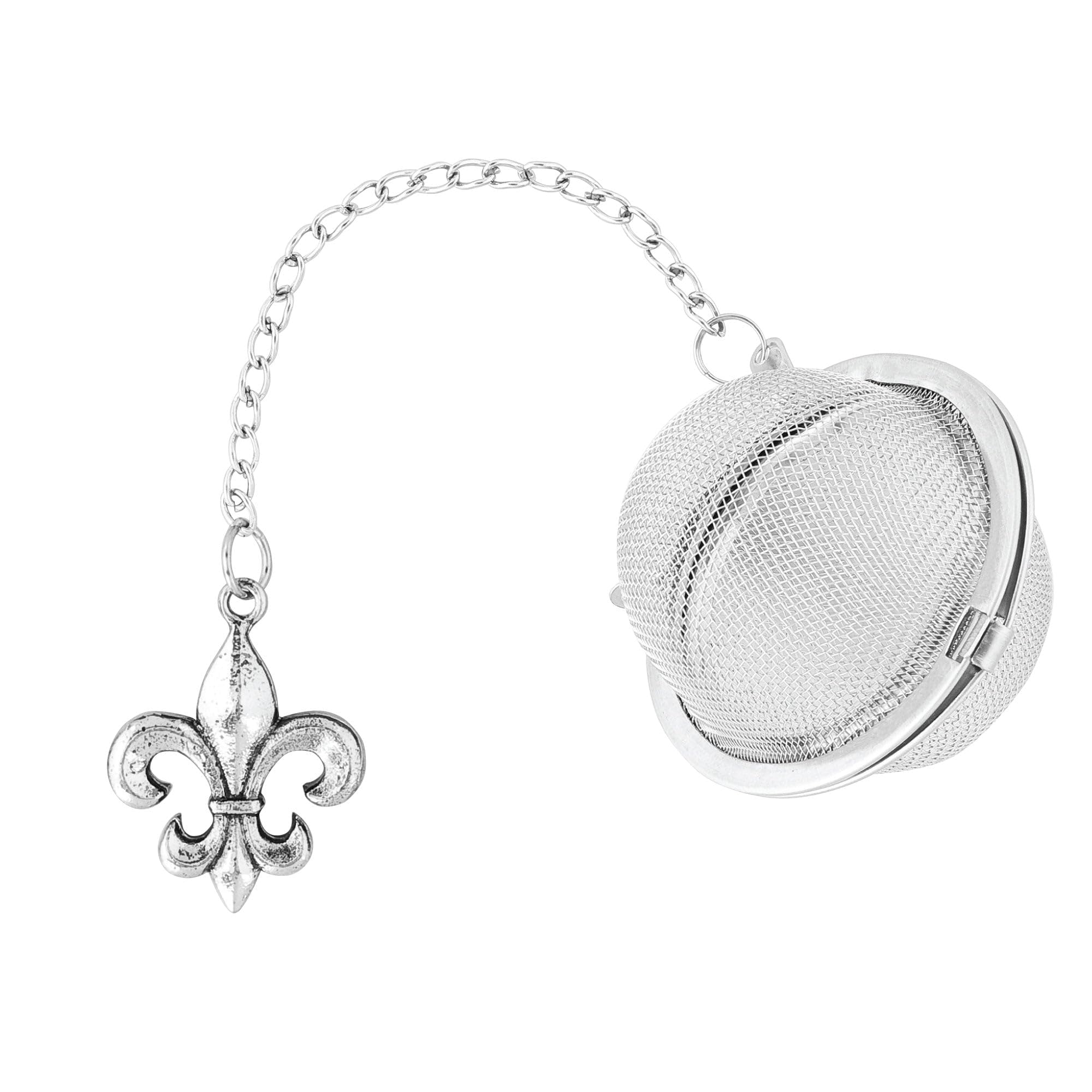 Tea Infusers Tea Ball With Zinc Alloy Fleur-De-Lis Charm Supreme Housewares 18/8 Stainless Steel 2 Inch Mesh Tea Ball Infuser Te