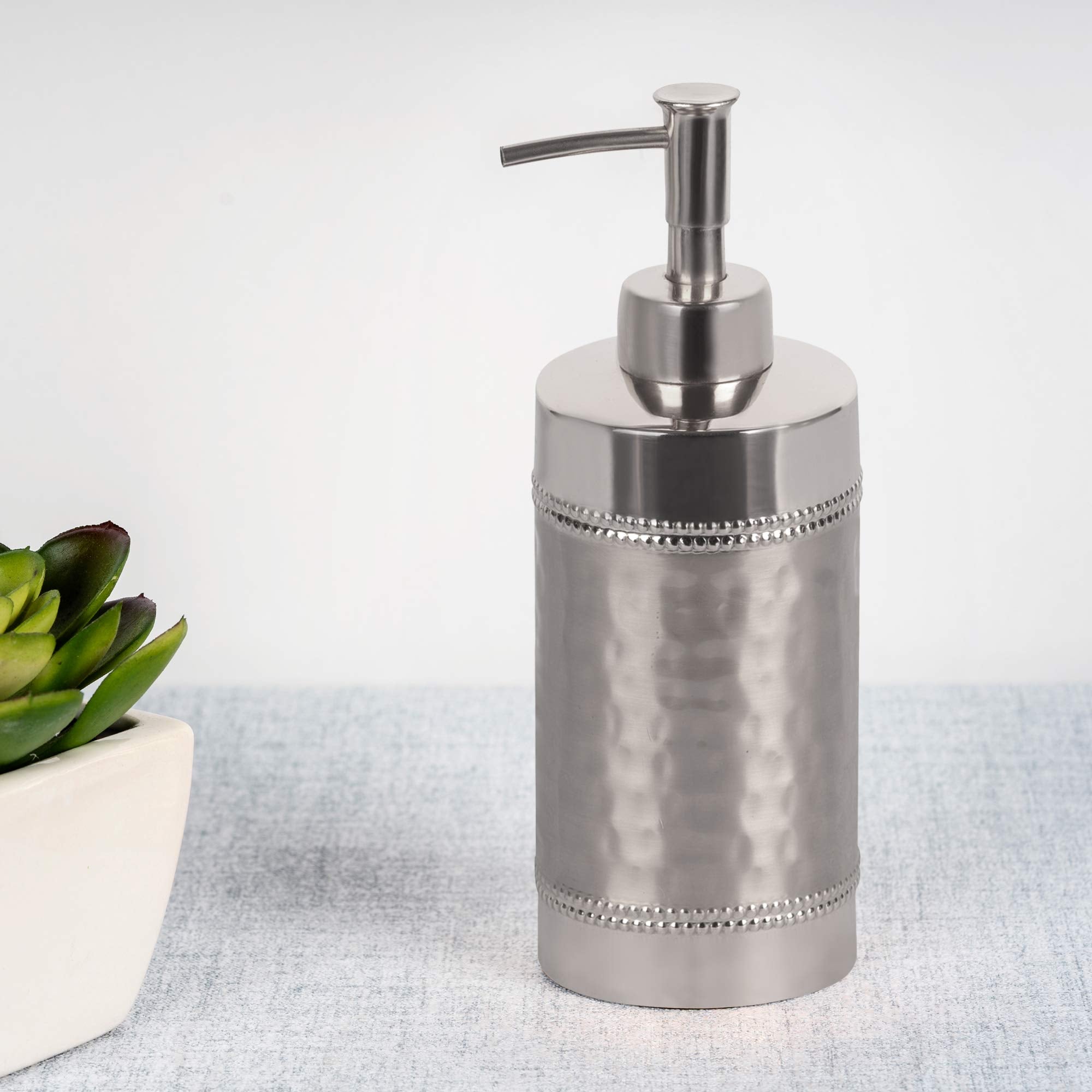 Nu Steel Hudson Bathroom Soap, Lotion & Liquid Gel Pump Dispenser In Premium Polished Stainless Steel For Bathrooms & Vanity Spa