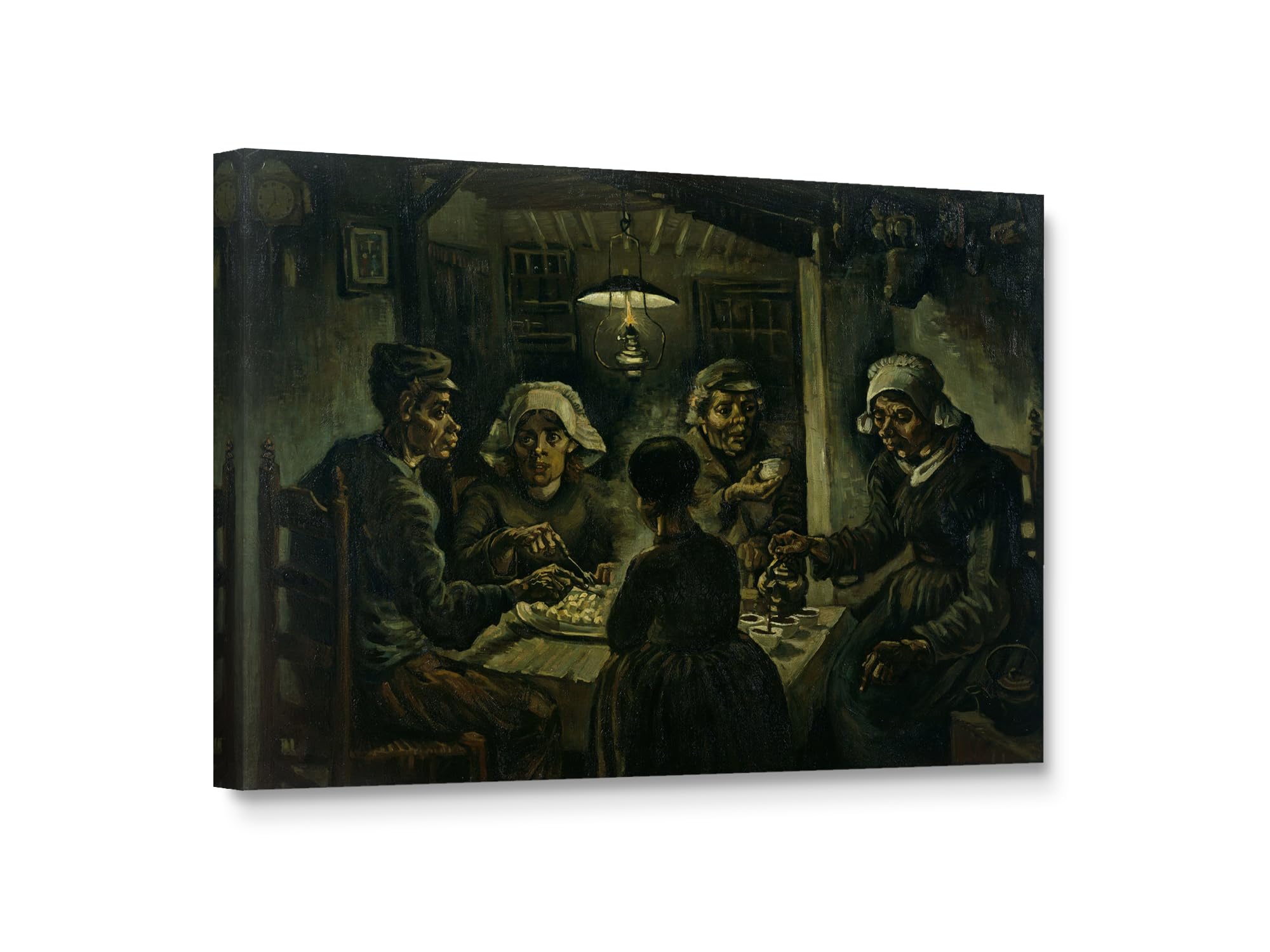 Niwo Art - The Potato Eaters, World'S Most Famous Paintings Series, Canvas Wall Art Home Decor, Gallery Wrapped, Stretched, Fram
