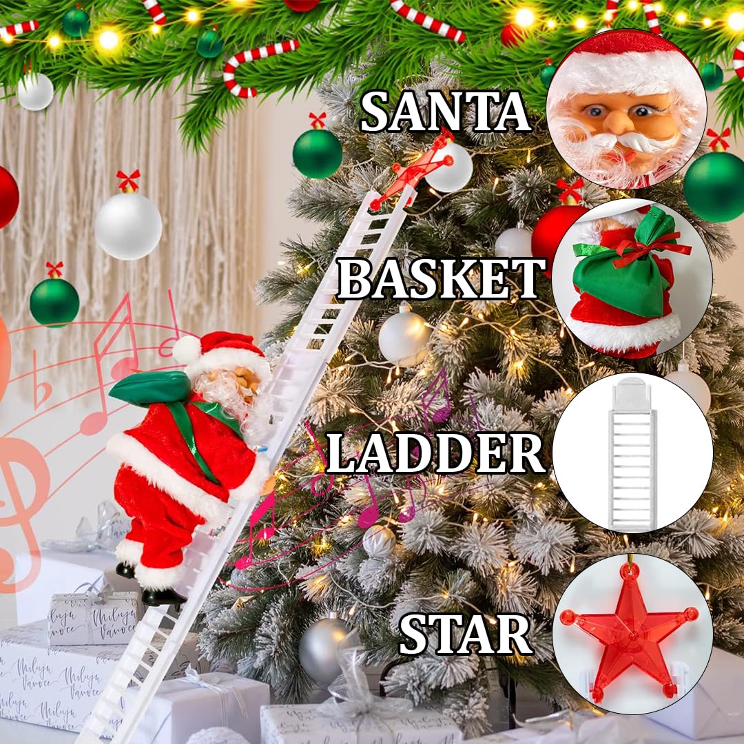 fizzytech Plastic Santa Clause Ladder Musical Show Up & Down, (3.45 Inches, Assorted)