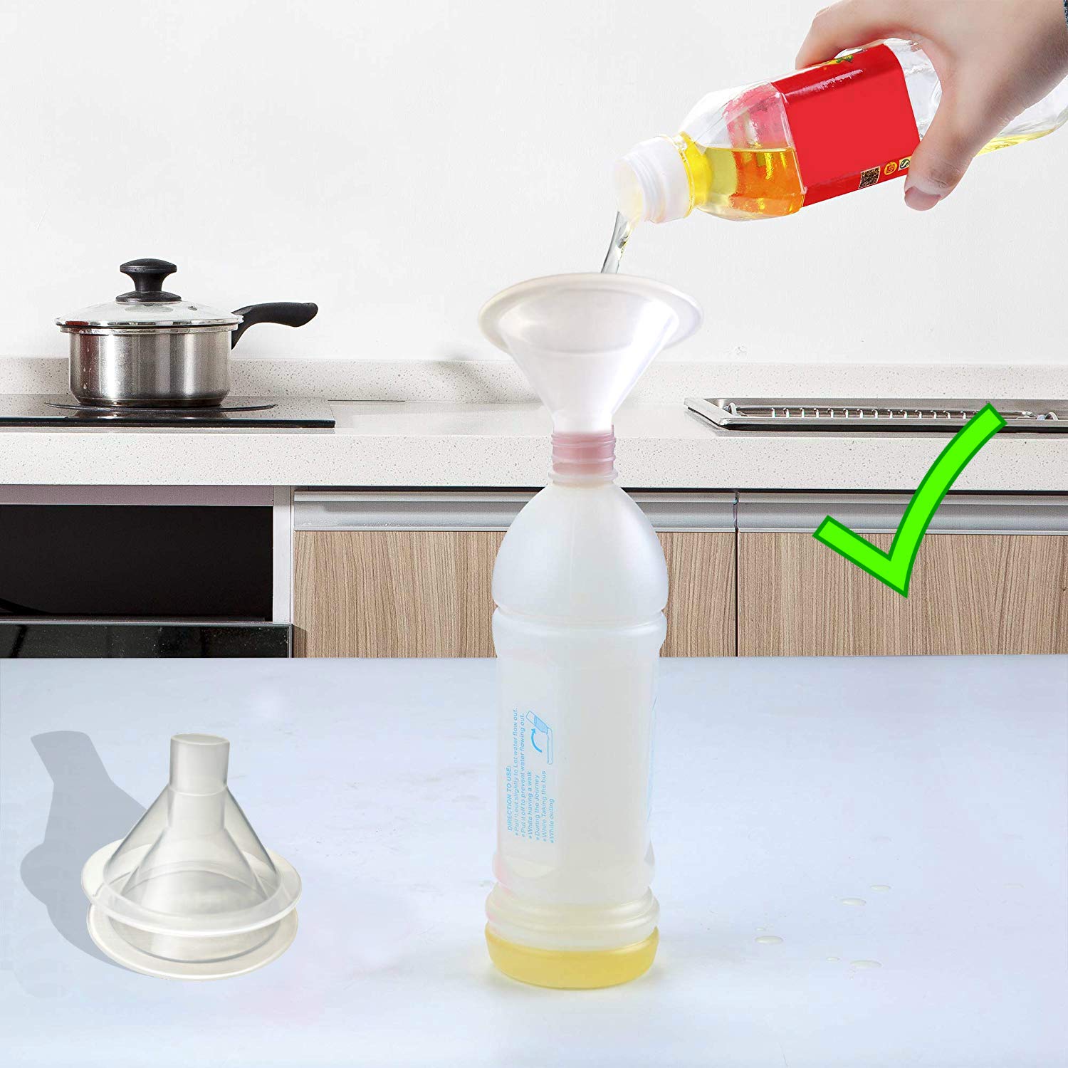 Mini Plastic Funnel For Filling Bottles | 1/2 Inch Spout (2 Pack)