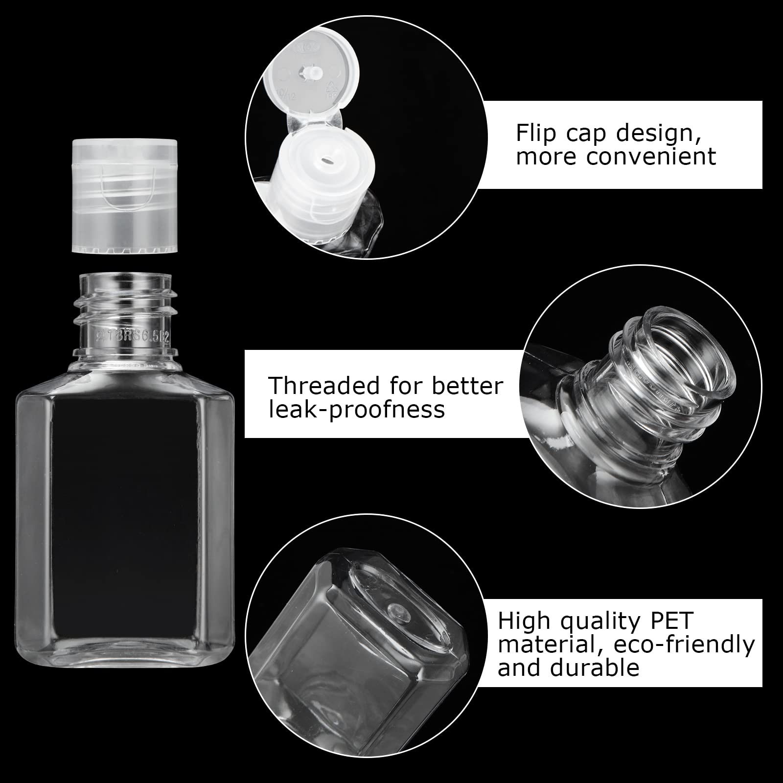 Apacali 100Pcs Plastic Travel Bottles 1Oz Mini Shampoo Bottles Small Empty Bottles Refillable Cosmetic Containers With Flip Cap