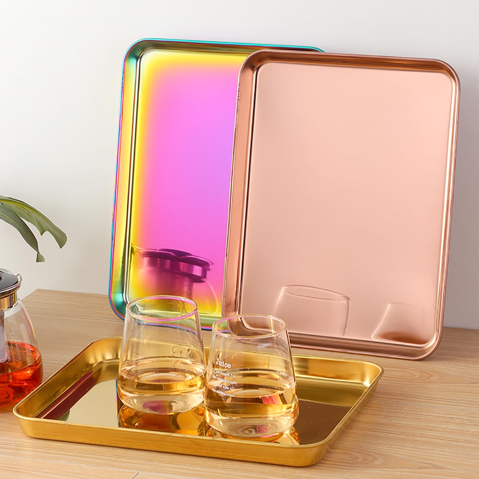Meisha Baking Tray, Stainless Steel Baking Cookie Sheet, Rimmed Pan Baking, Non Toxic & Healthy, Mirror Finish & Rust Free, Easy