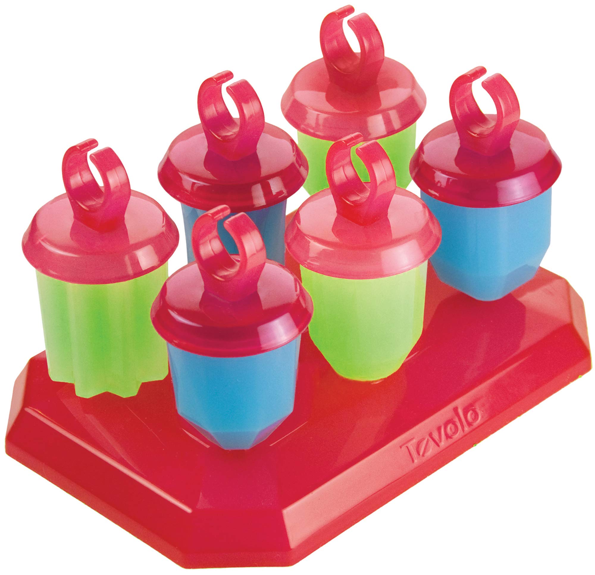 Tovolo Jewel Ring Ice Pop Molds, Drip-Guard Handle, 1.25 Ounce Popsicles, Set Of 6