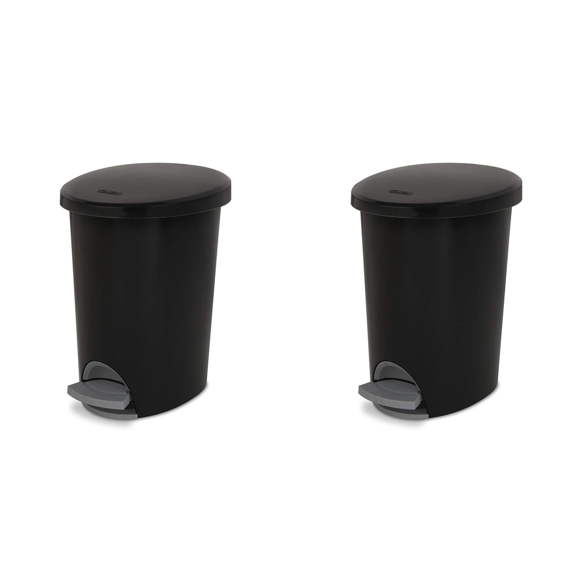 Sterilite 2.6 Gallon Ultra Stepon Wastebasket W/ Lid, Small Plastic Trash Can For The Bathroom, Bedroom, Or Dorm, Pedal And Line