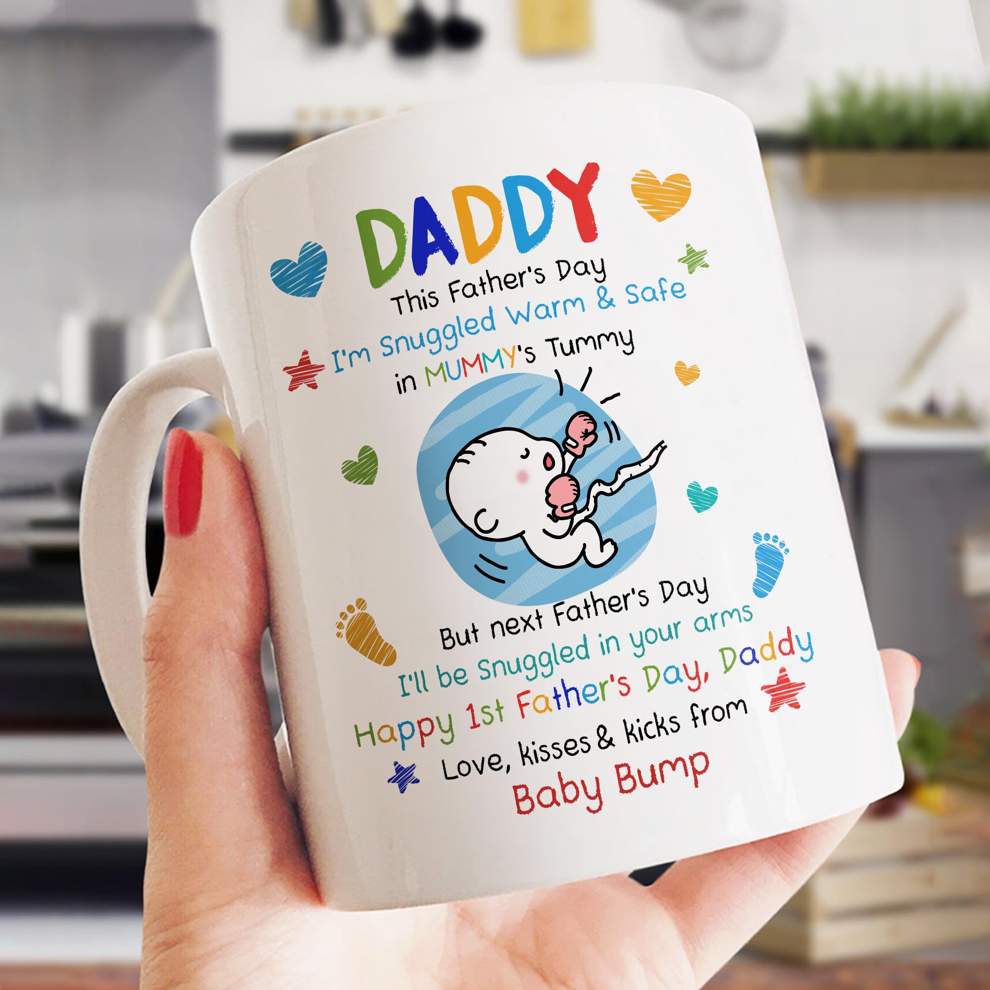 Gossby Baby Bump Coffee Mug for Dad - Funny Gift for New Dad - 1st Father s Day Gift - 11oz Mug