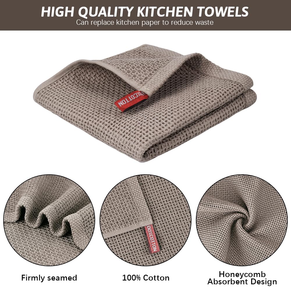 Nialnant 6 Pack Kitchen Towels And Dishcloths Sets,100% Cotton Soft Absorbent Quick Drying Dish Towels For Kitchen,Washing Dishe