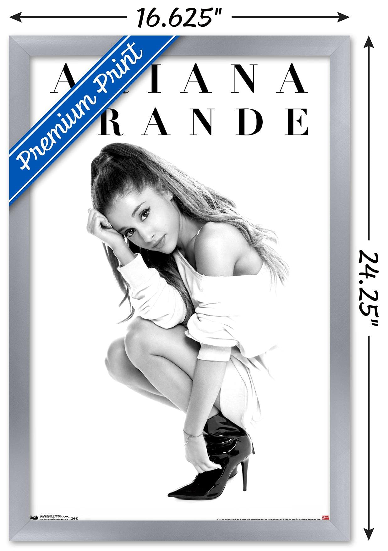 Trends International Ariana Grande - Honeymoon Wall Poster, 22.4L X 14.7W, Silver Framed Version