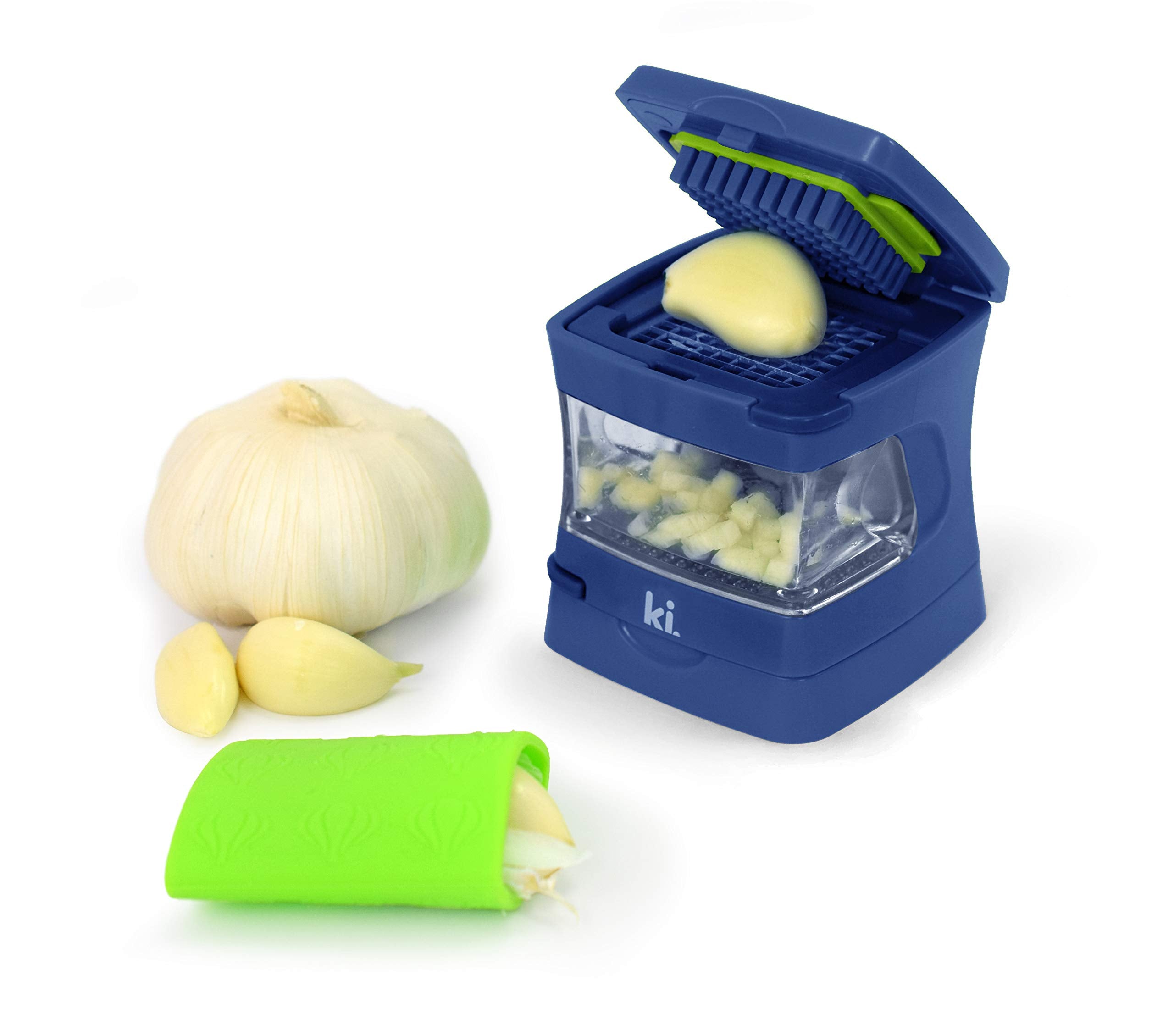 Kitchen Innovations Peel Garlic Press, Standard, Blue