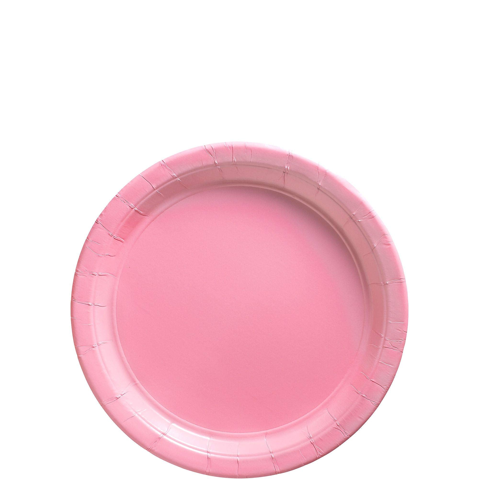 New Pink Round Paper Plates - 6.75'' (50 Pc) - Sturdy & Eco-Friendly Party Essentials - Perfect For Celebrations & Events
