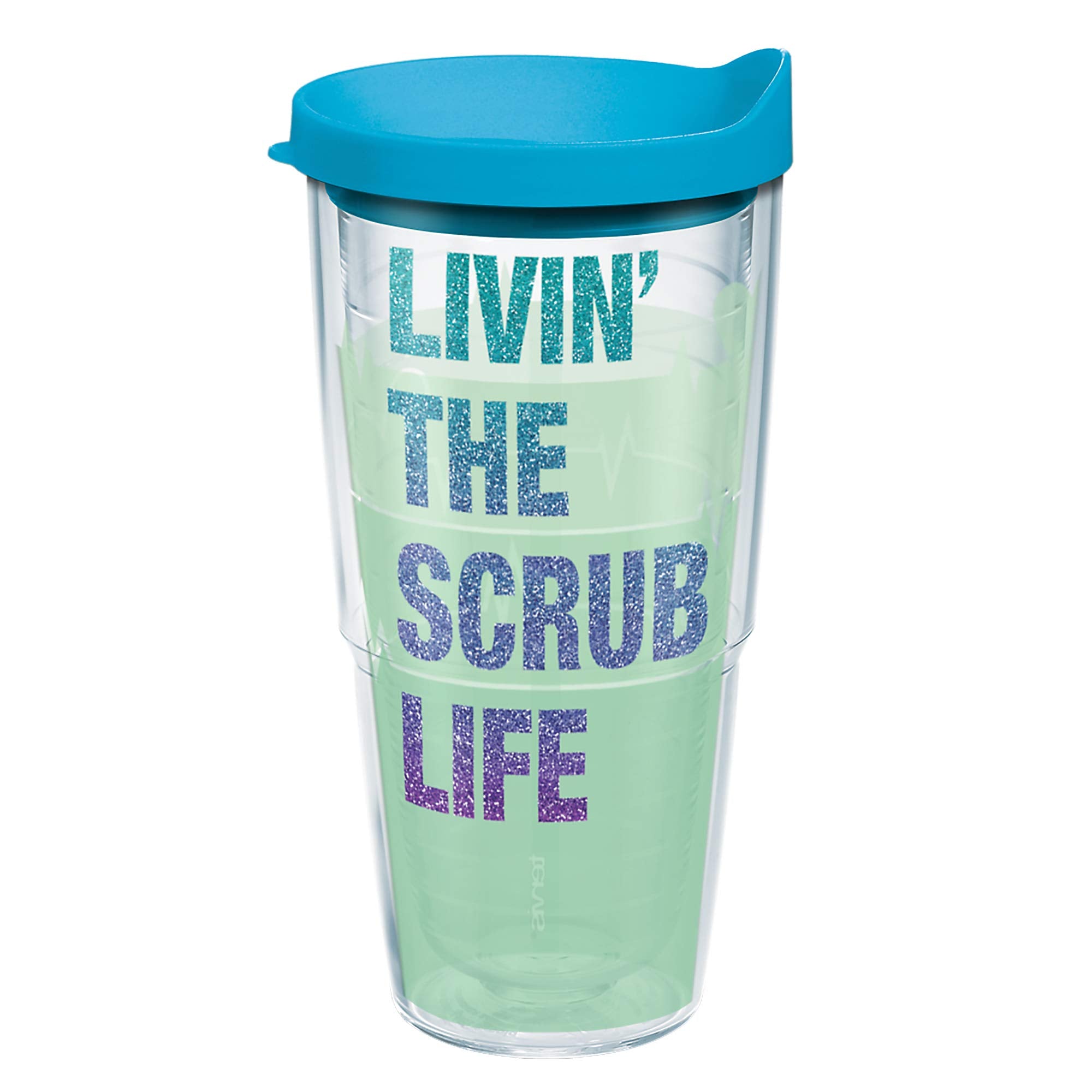 Tervis Nurse Scrub Life Made in USA Double Walled Insulated Tumbler Travel Cup Keeps Drinks Cold & Hot, 24oz, Clear
