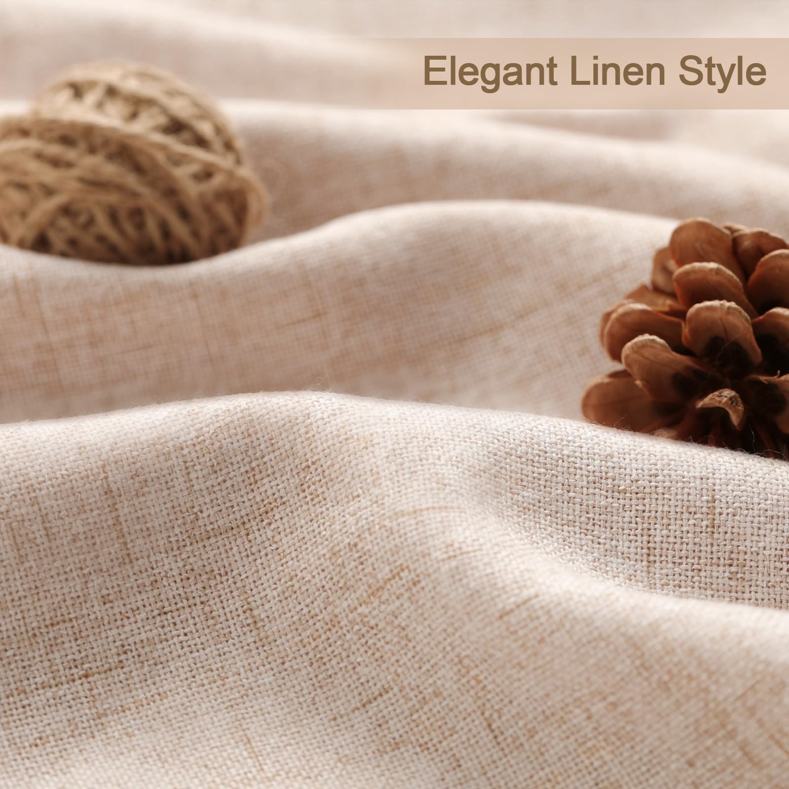 Awellife Indigo Blue Shower Curtain Linen Textured Boho Farmhouse Shower Curtains for Bathroom Fabric Liner 72 x 72 Inch